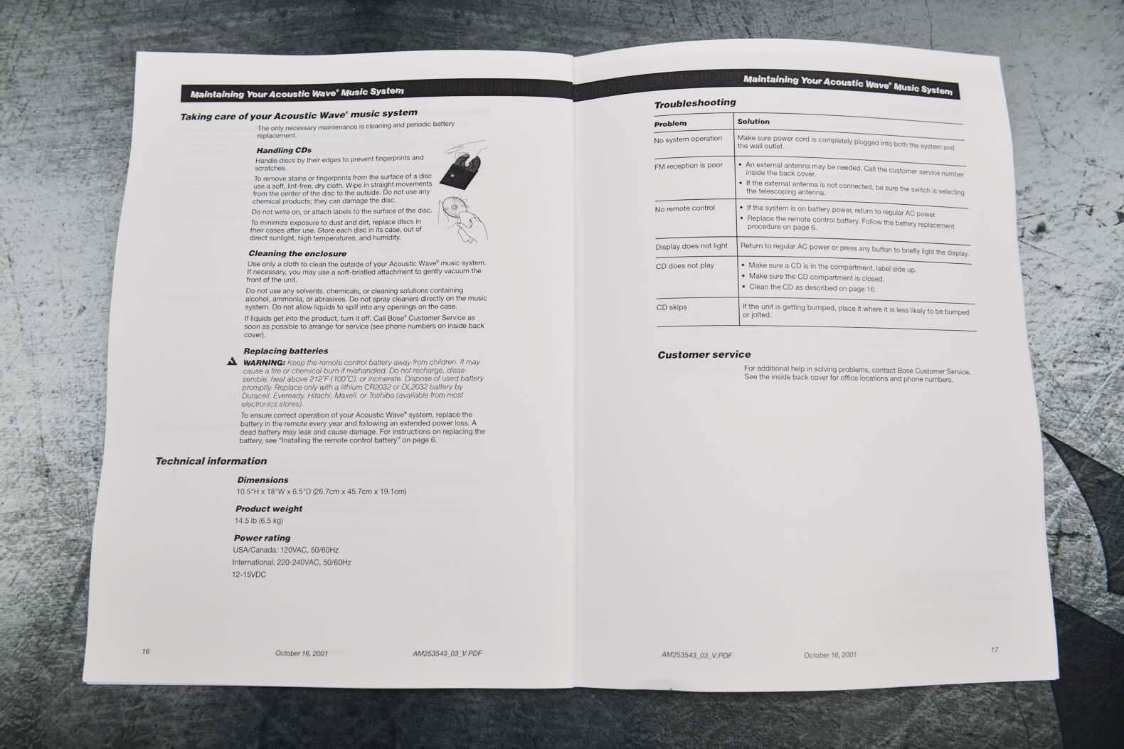 New Bose Acoustic Wave Music System CD-3000 Guide Operating Instructions Manual