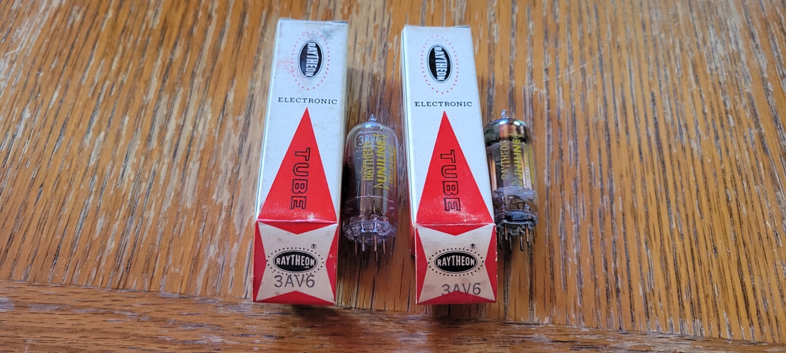 (2) Raytheon NOS 3AV6 Vacuum Tubes Tested