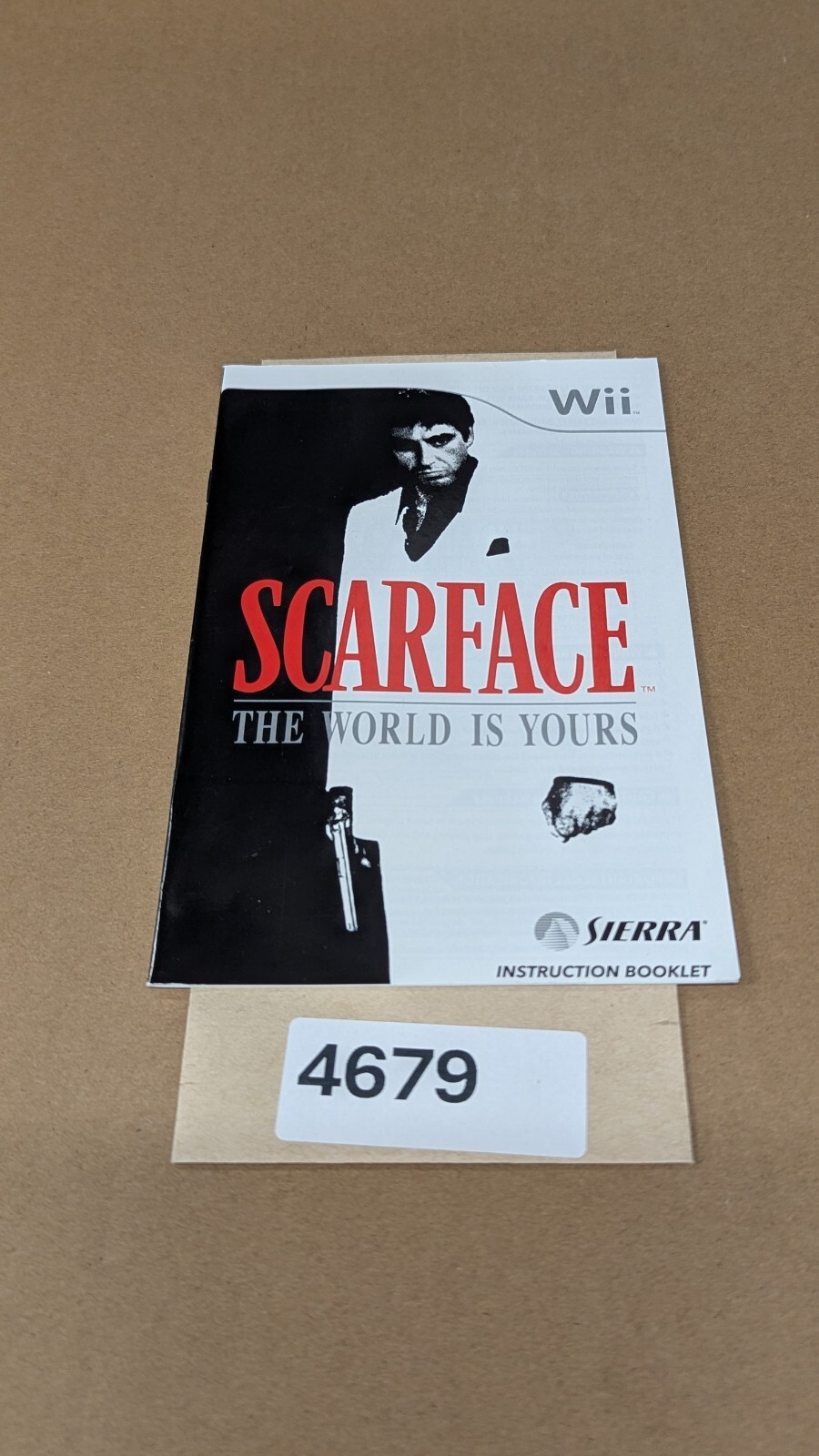 Scarface the World is Yours - Nintendo Wii - Manual Only **NO GAME!