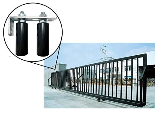 Adjustable 4" Universal Slide Gate Roller Assembly - Dual Nylon Rollers for Gate