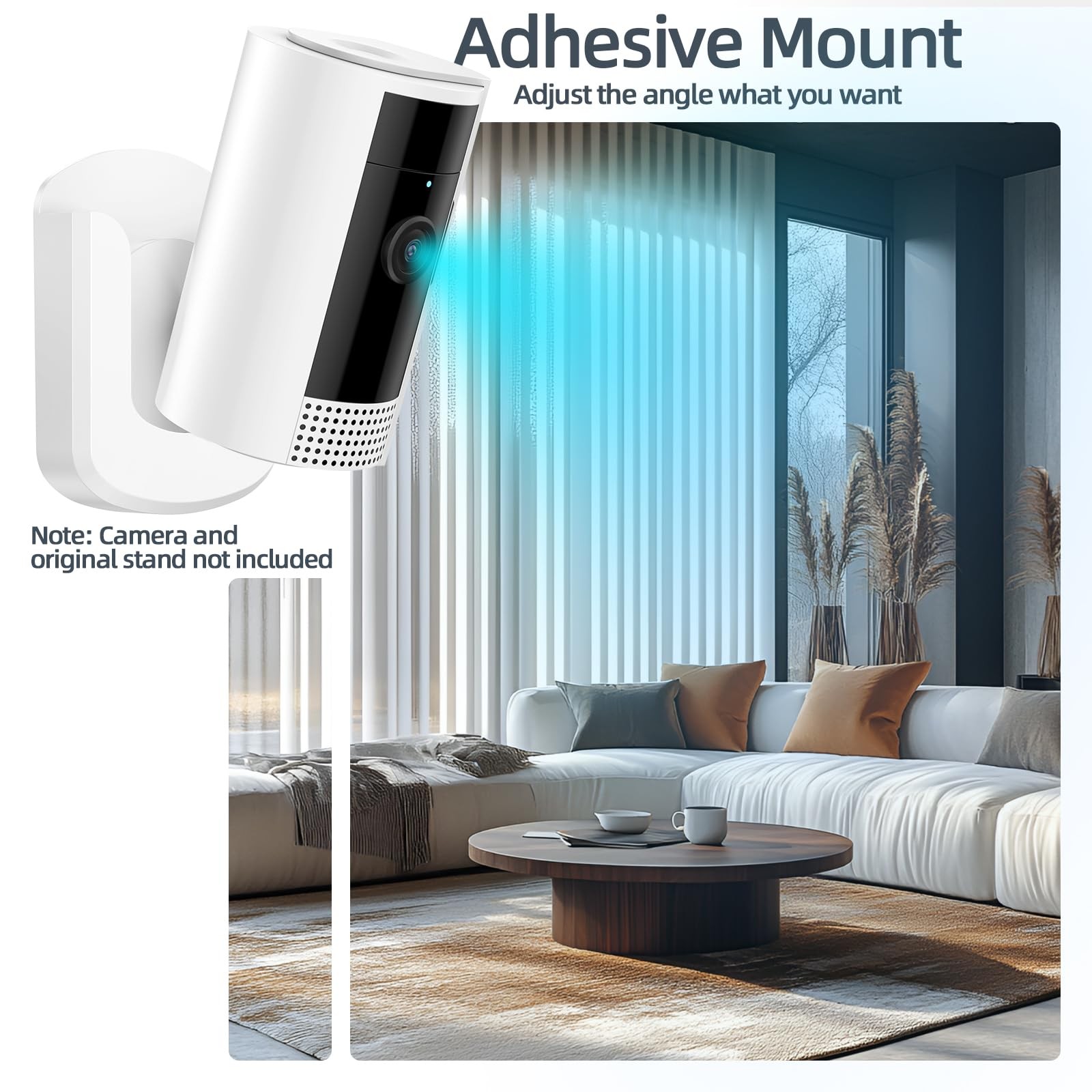 No Drill Ring Indoor Cam Adhesive Wall Mount Bracket - No Screws Needed, Easy...