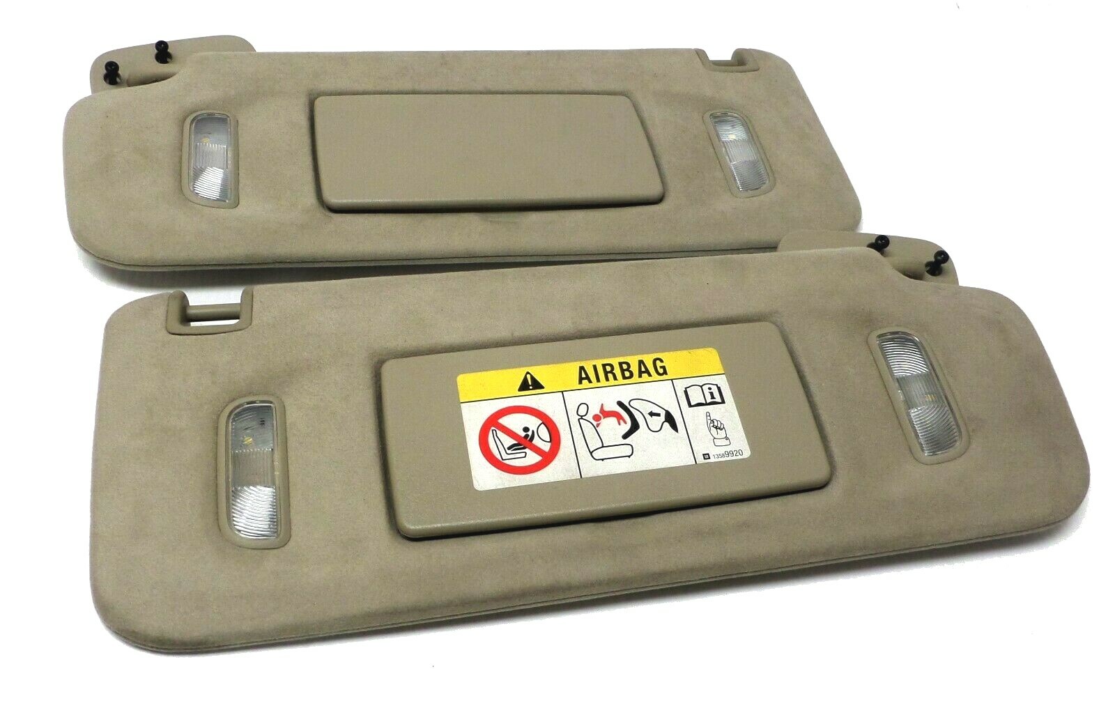 Led Sunvisor Driver and Passenger Side Shale Suede 2015-20 Cadillac Escalade