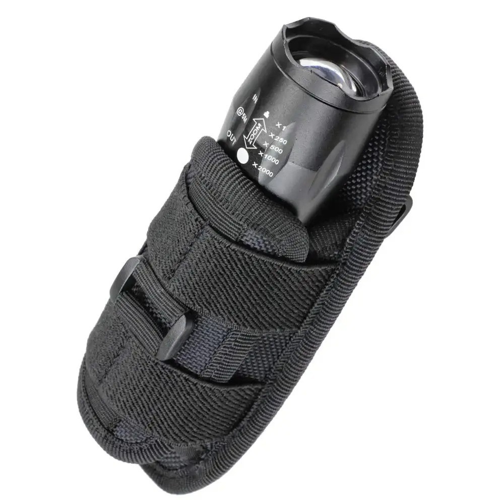 Tactical Flashlight Holster Duty Belt Pouch Rotatable Clip 360 Degree Holder US.