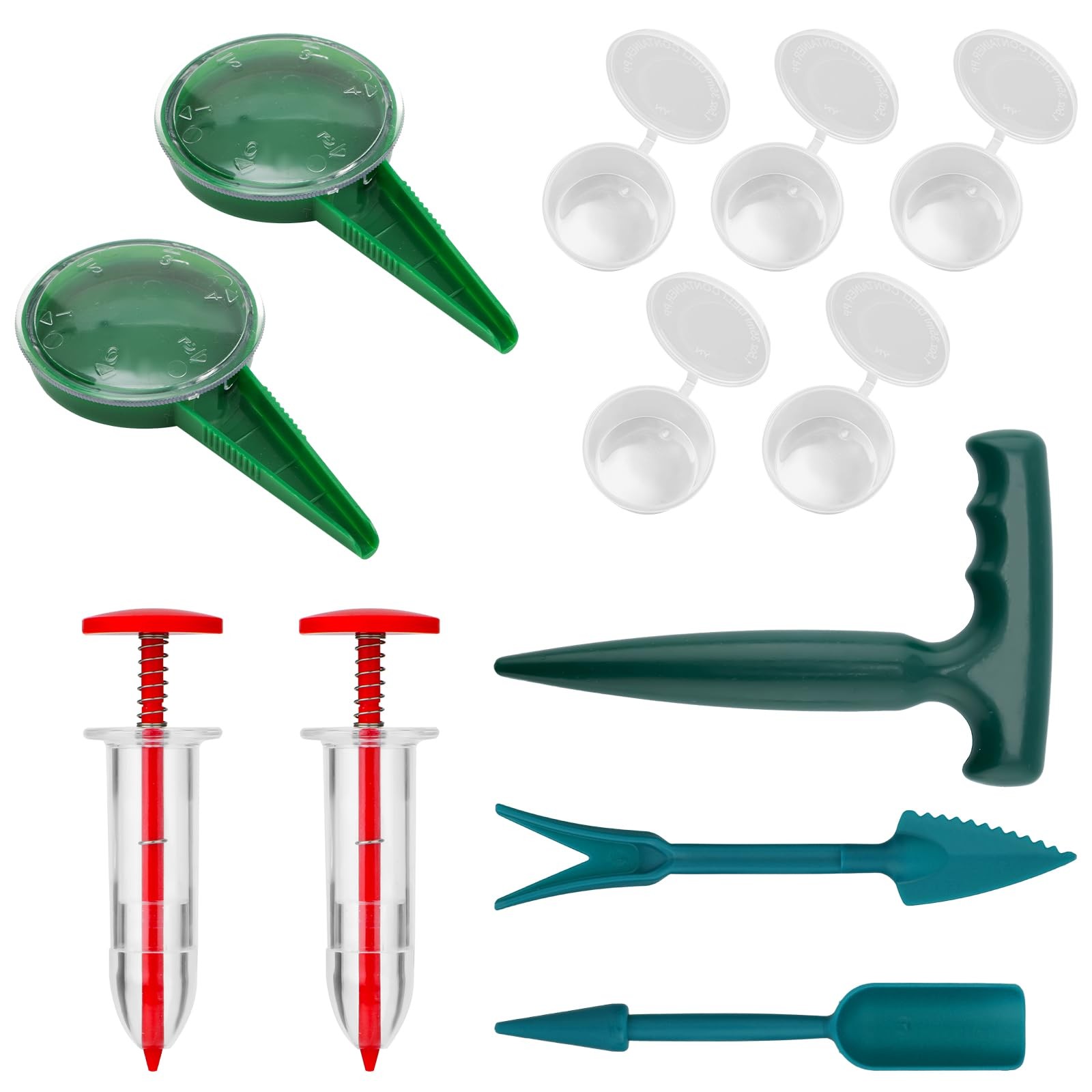 12pcs Mini Handheld Seed Spreader Kit, Small Planter as shown in the picture