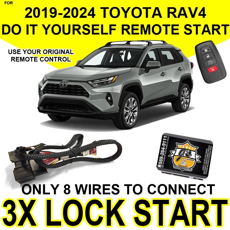 Js Alarms Remote Start Add-On Kit for 2019–2024 Toyota RAV4 Easy 8-Wire Install!