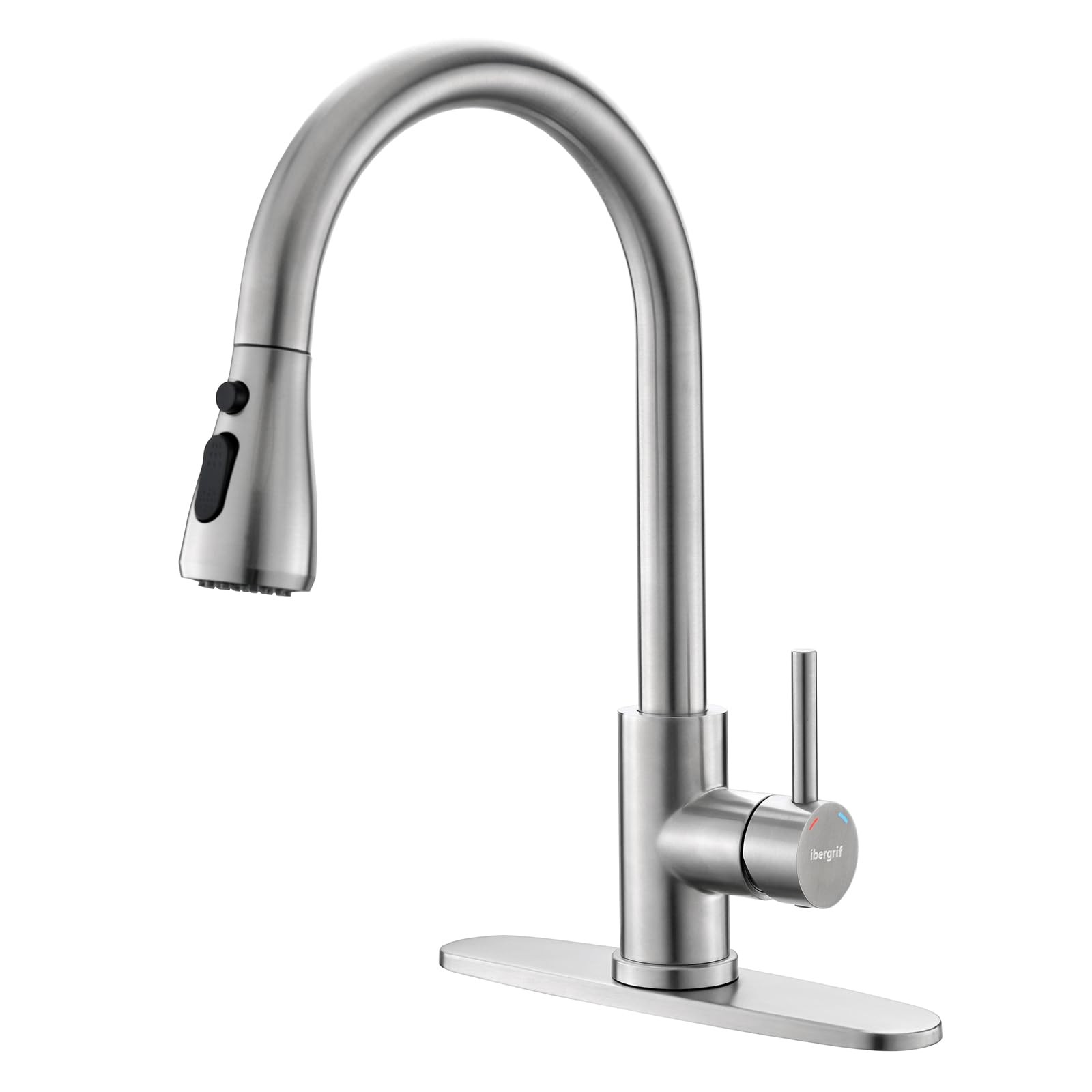 Kitchen Faucets Pull Down Sprayer, Brushed Nickel, Stainless Steel
