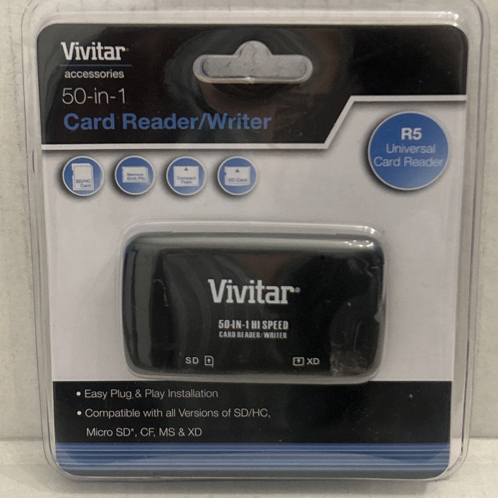 Vivitar Mobile Pocket Reader Writer 50 in 1 Hi Speed USB Card Reader Sealed New
