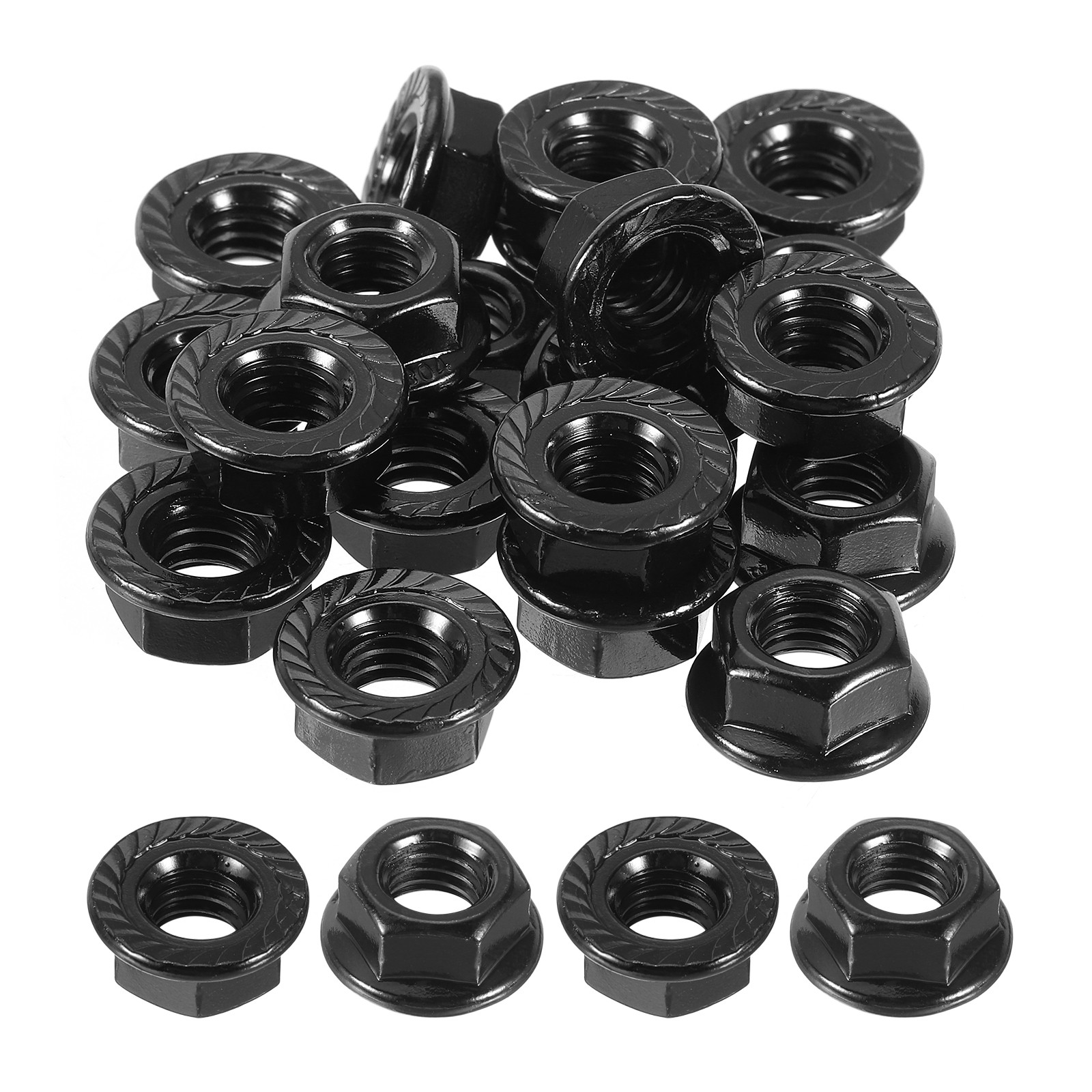 3/8-16 Serrated Flange Hex Lock Nuts, 25Pcs 304 Stainless Steel Flange Nut