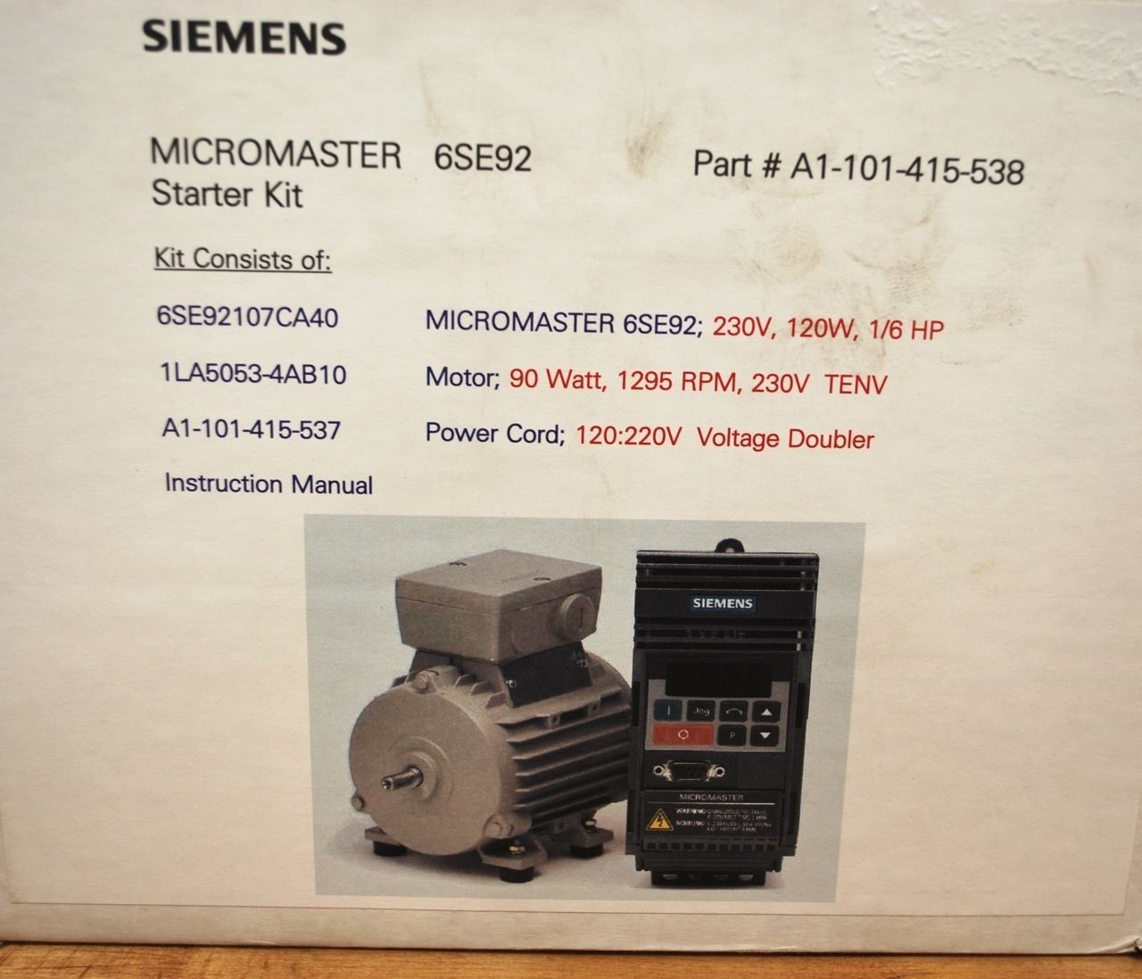 Siemens 6SE92 Micro Master Kit (opened box) - NEW