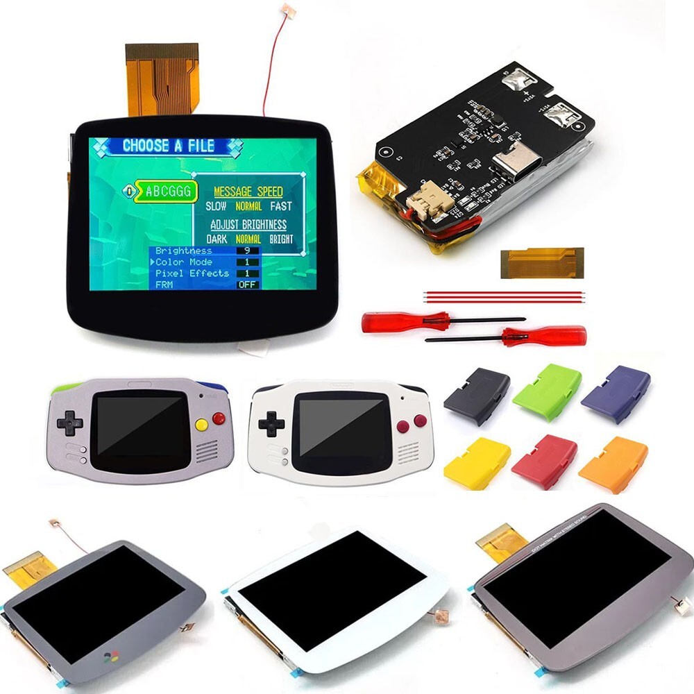 Hispeedido GBA IPS V5 LCD Kits W/1800mAh battery For Game Boy Advance GBA Shell