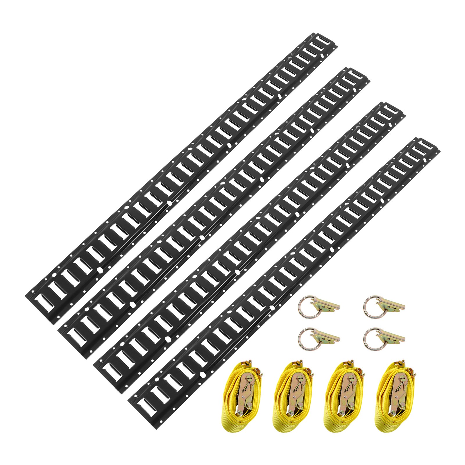 Labwork 12PCS E Track Tie-Down 4x 5' E-Track 4x Rope Tie Offs 4x O-Ring Anchors