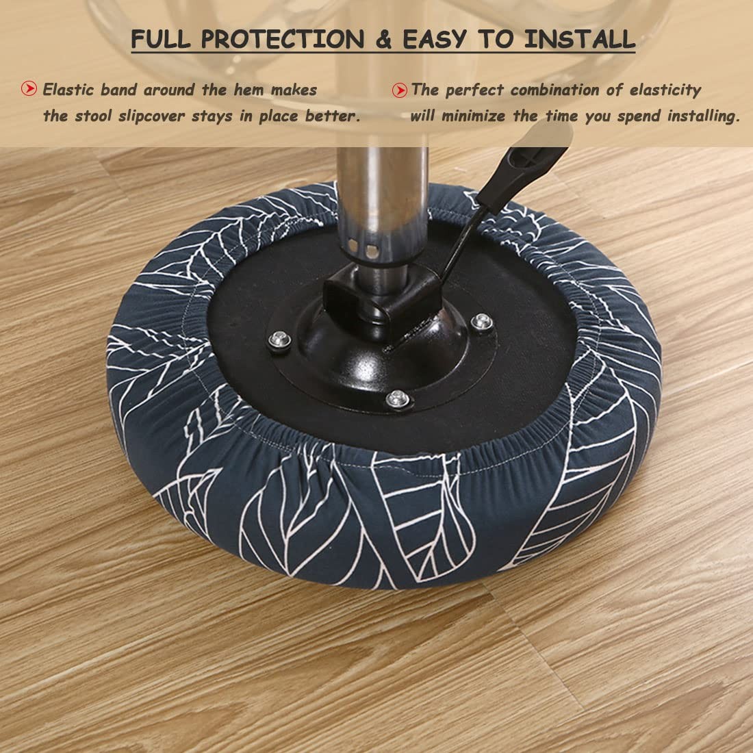 Round Stool Covers 4 Pack Round Bar Stool Covers with Elastic Stretch Barstoo...