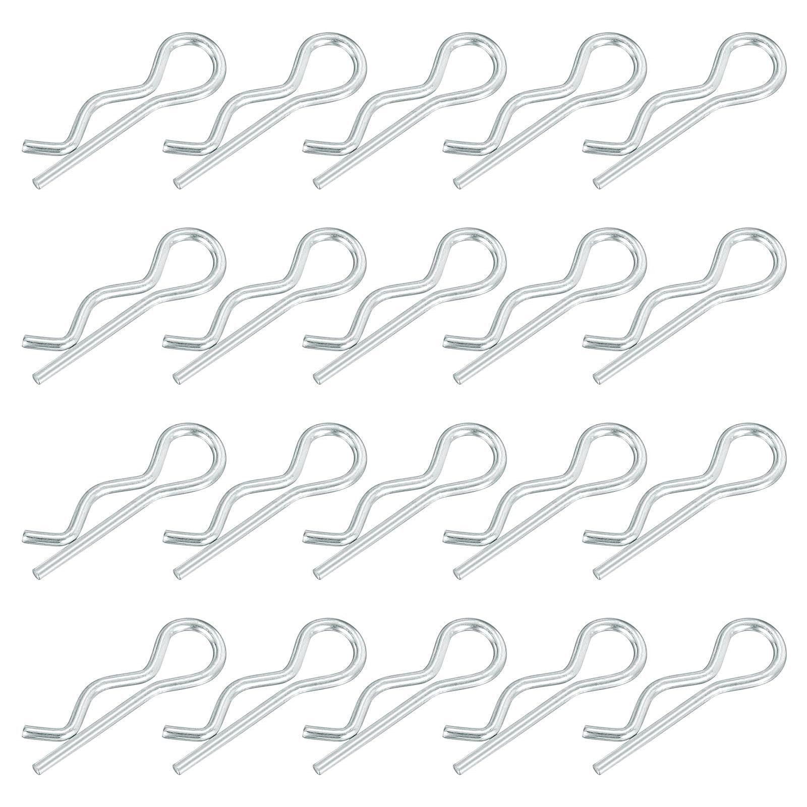 uxcell 1.2 mm x 21 Cotter Pins Spring Fastener, Hitch 1.2mm x 21mm, Silver