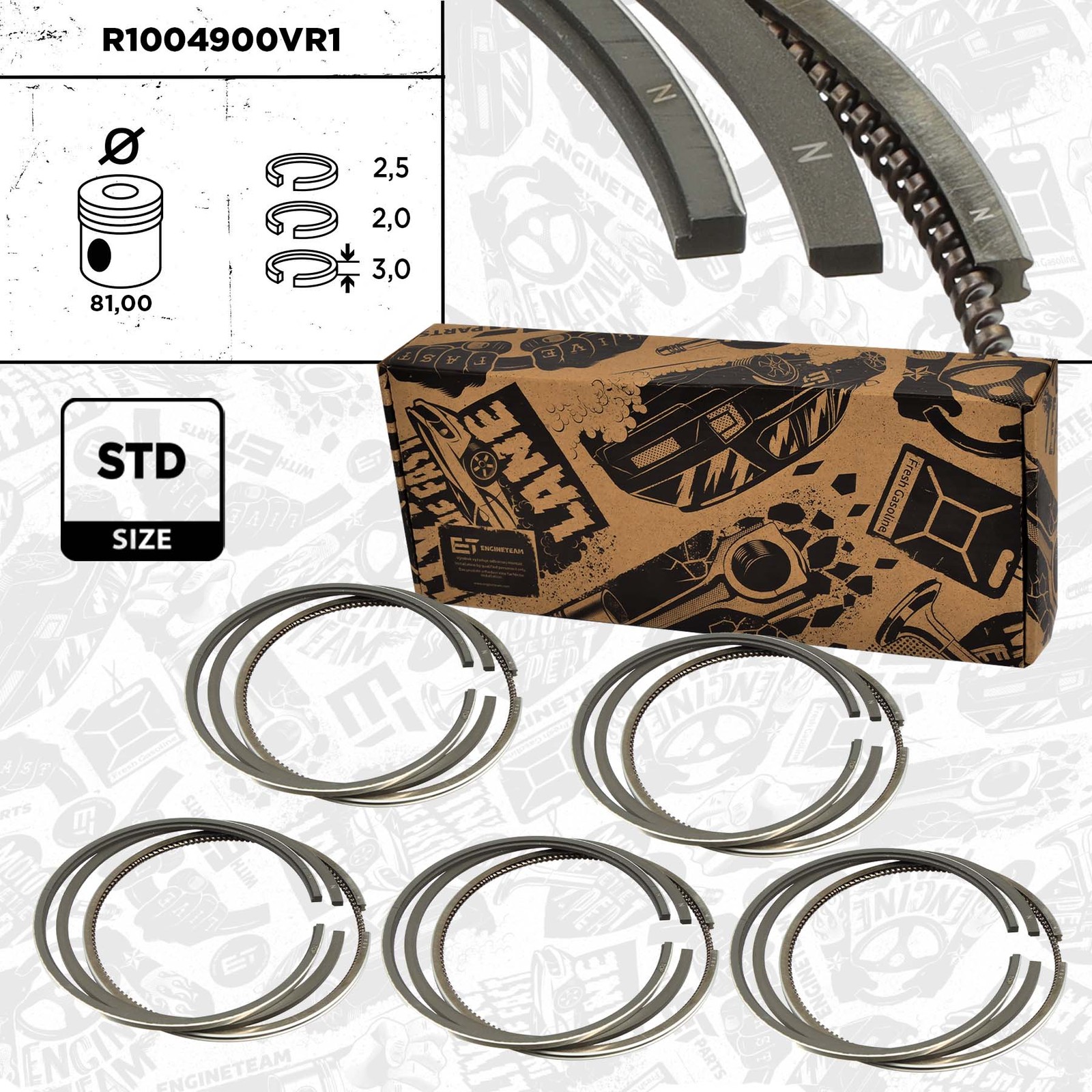 Piston Ring Set VW AUDI VOLVO 2,5 4,9 046198151A 070198151 074198151 07Z198151