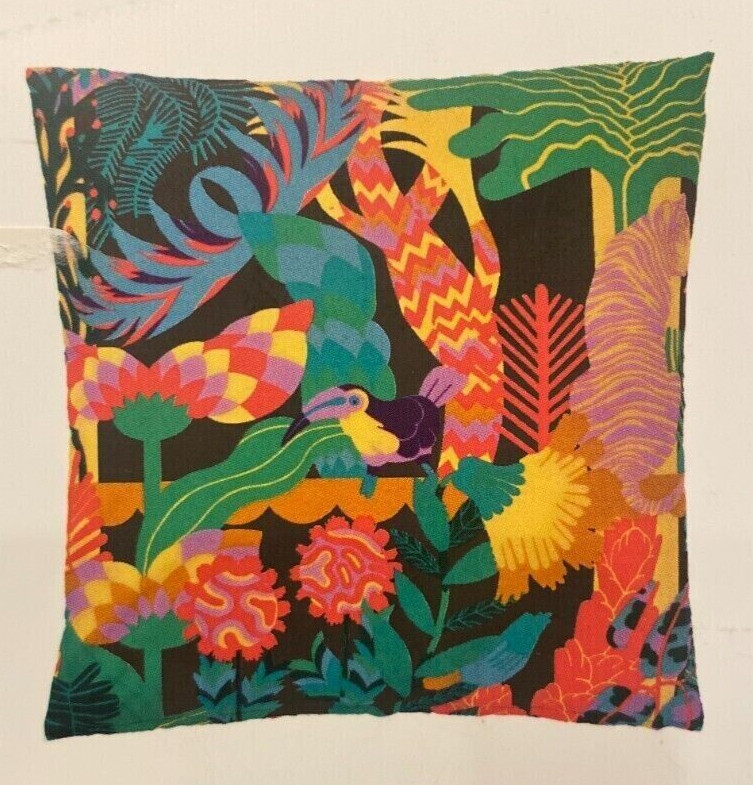 Pillowcase IKEA NABBFLY NÄBBFLY Cushion Cover Black multicolor 20x20 in NEW NIP