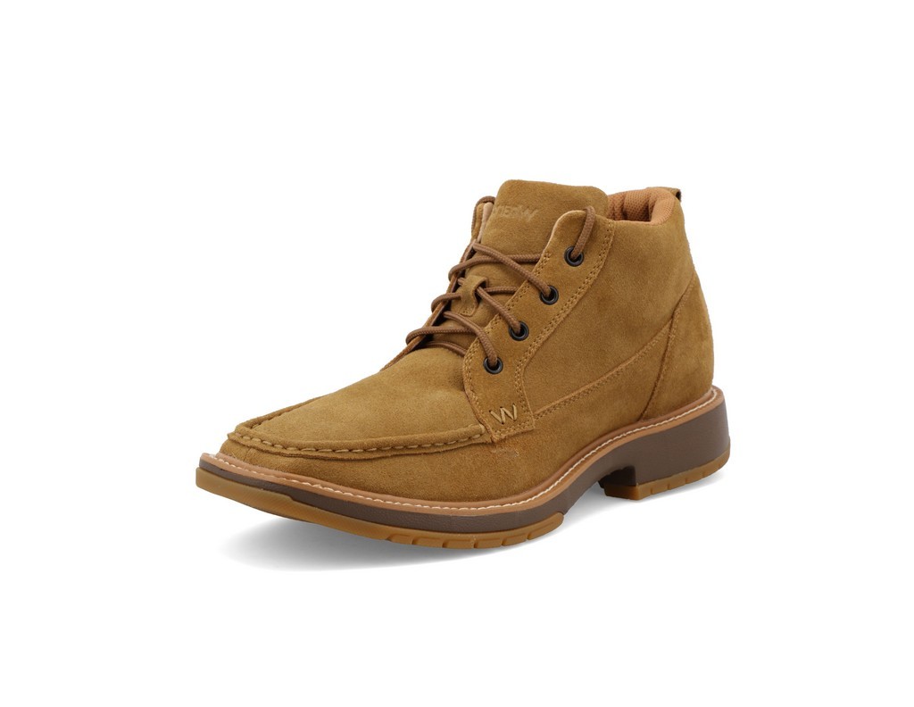 Wrangler Casual Boots Mens Leather Lace 4" Square Sand KMC0009