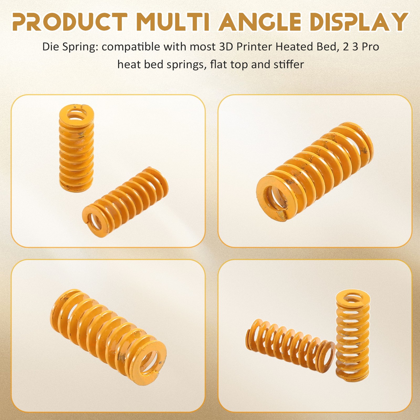 3D Printer Heat Bed Leveling Spring 8X20mm Compression Yellow for Creality5926