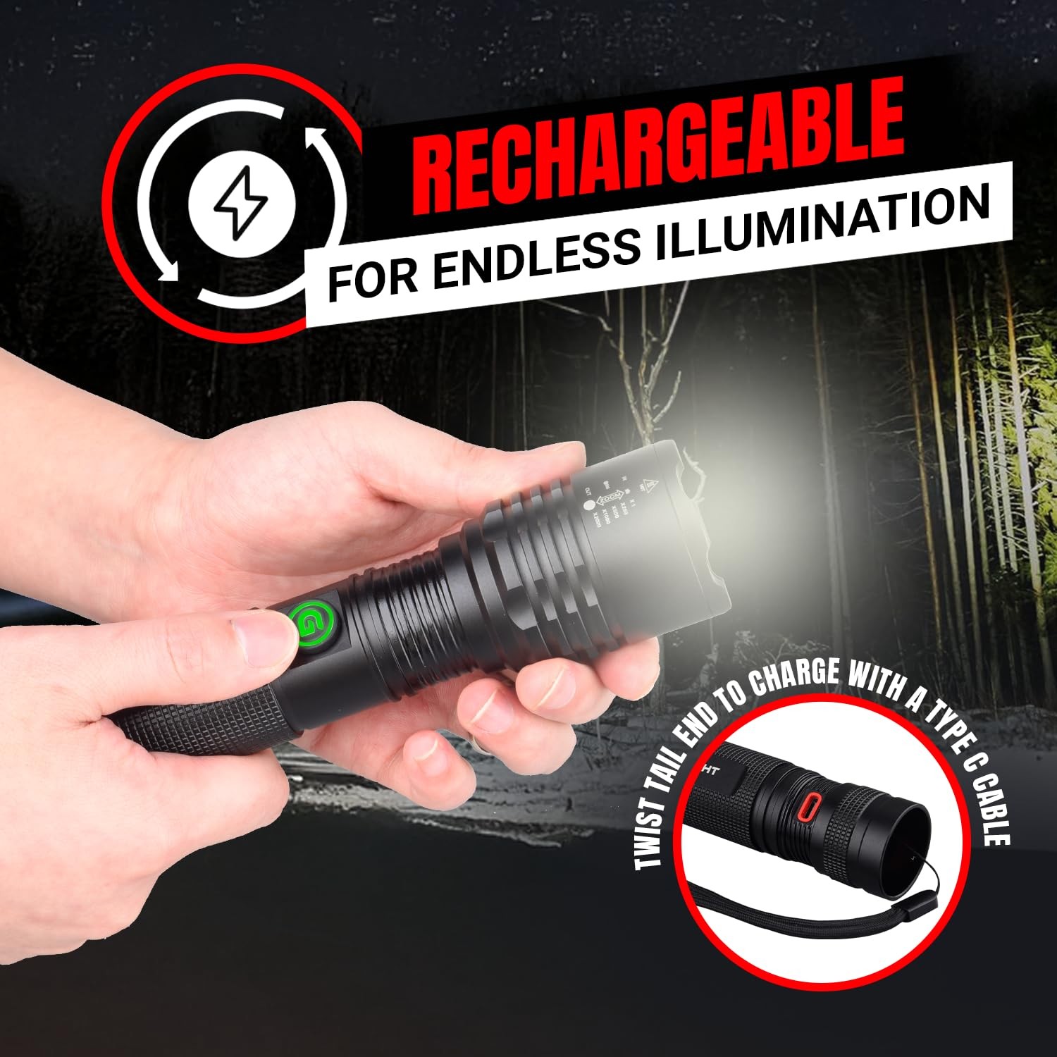 Gearlight S2000 Led Rechargeable Flashlight - Powerful Mid-Size