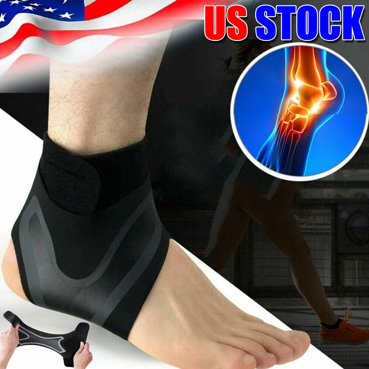 Ankle Support Brace Guard Sports Shin Protector Feet Injury Recovery Fitness L/R