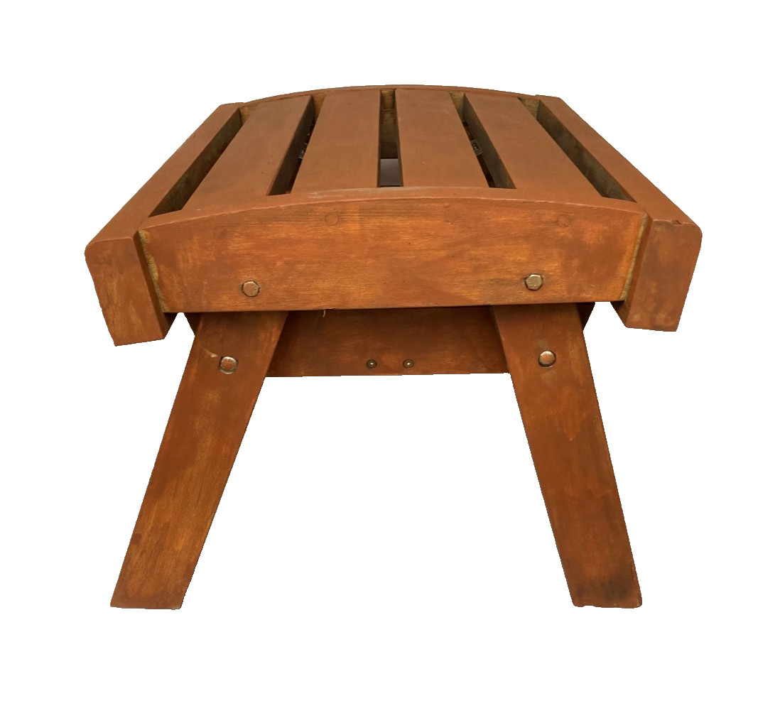 Vintage Handmade Solid Wood Rustic Bench Primitive Farmhouse Stool - Nice!!