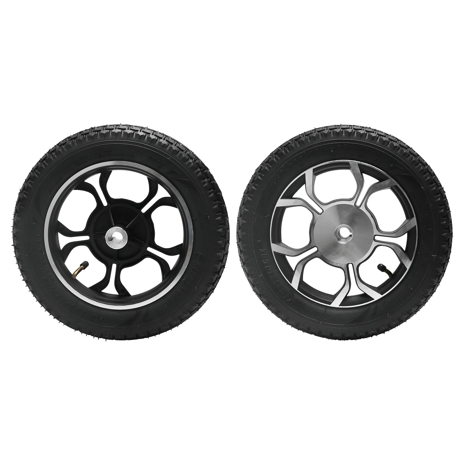 2x Electric Transport Wheelchair Tire Rim w/ wheel Hub 12 1/2X2 1/4 12.5x2.25