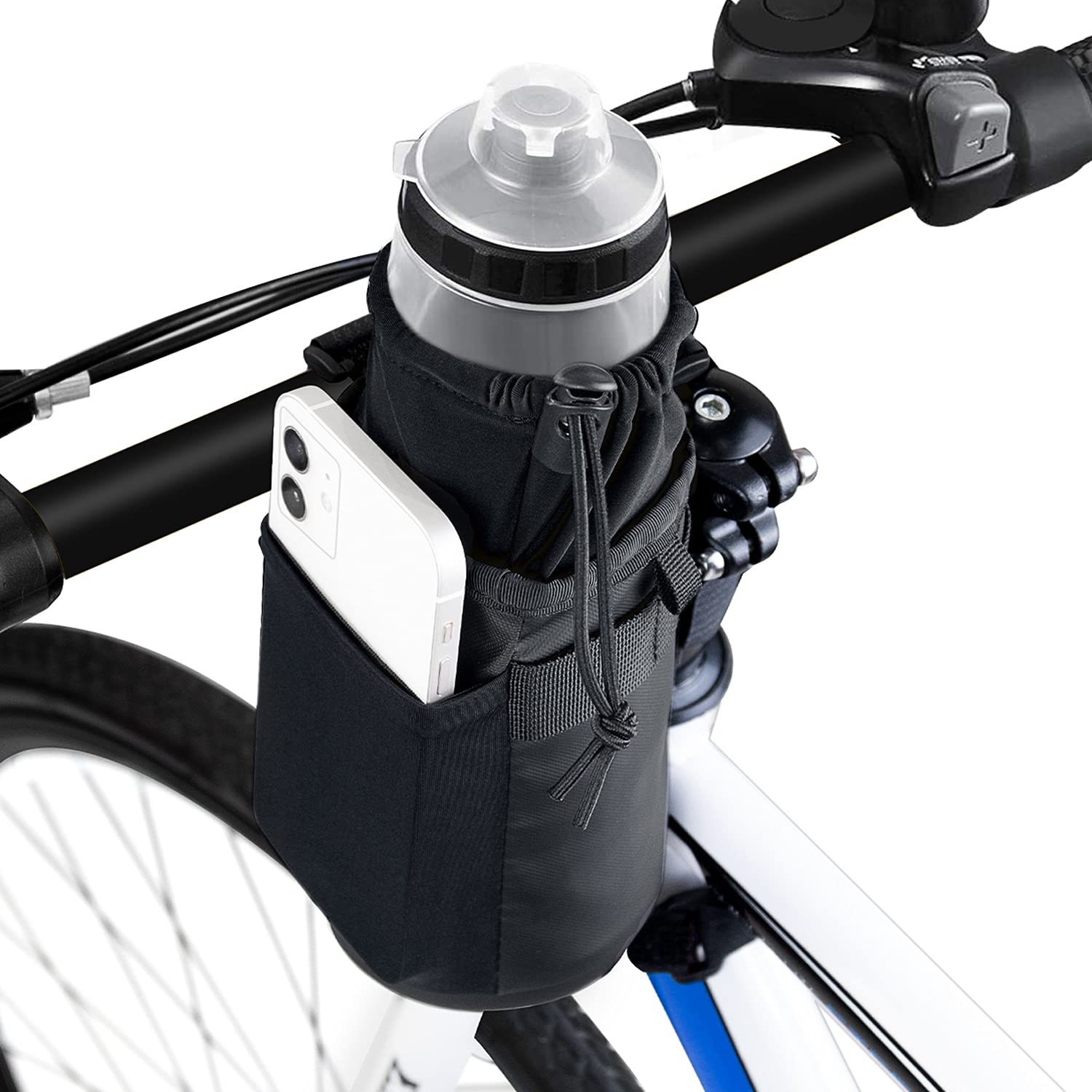WOTOW Bike Water Bottle Holder- Insulated Bicycle Cup Holder with Shoulder St...