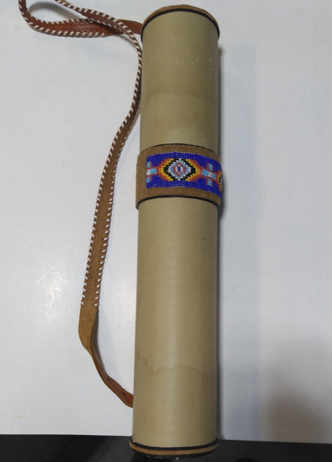 Handmade Leather Beaded BSA Arrow Quiver 18" Colorful Design- Vintage Estate