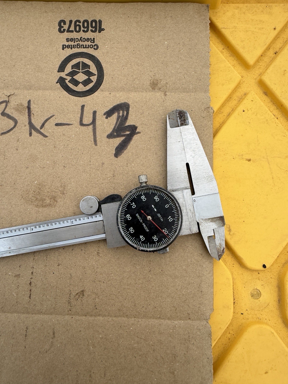 🗽SHOCK PROOF  DIAL CALIPER MACHINIST/ TOOLMAKER Glass Missing