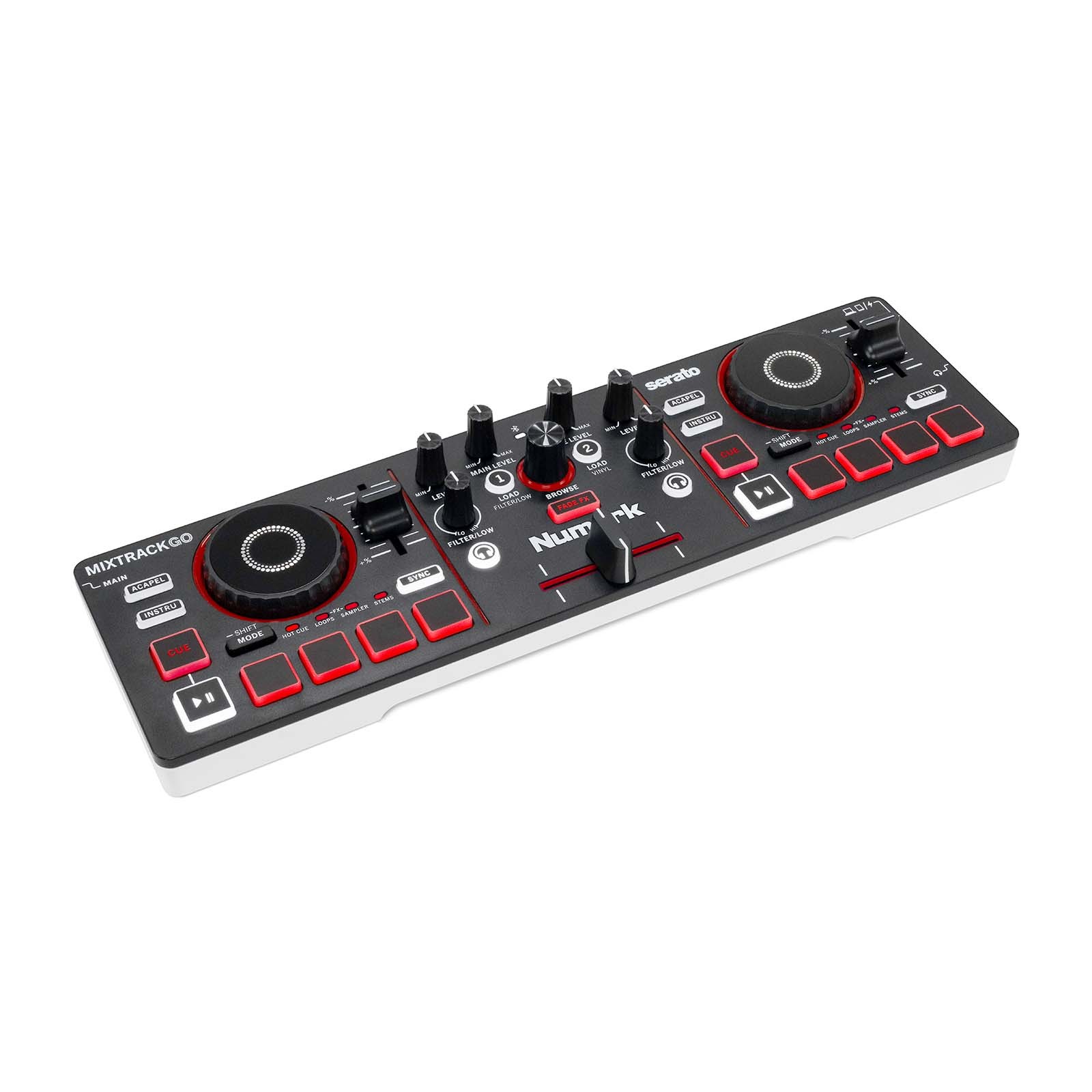 Numark MixTrack Go Ultra-Portable 2-Deck DJ Controller with Stems Control