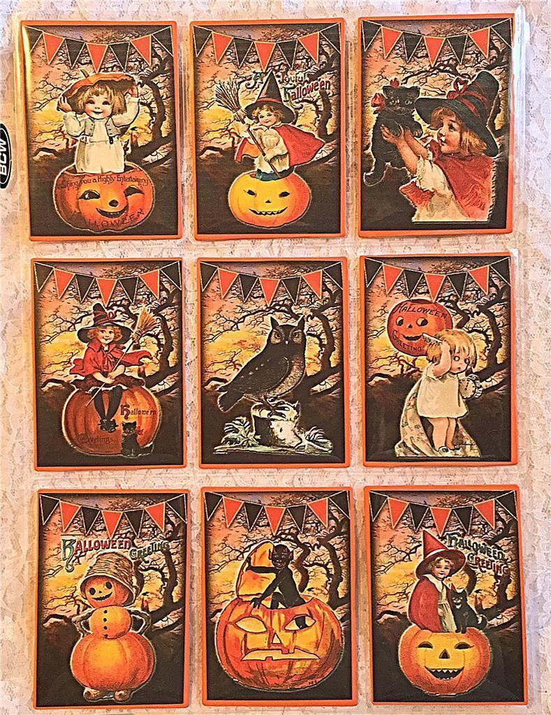 Vintage Halloween~Spooky~9 Pocket Pen Pal~Cards only~Card Crafts~No Sleeve~#32N