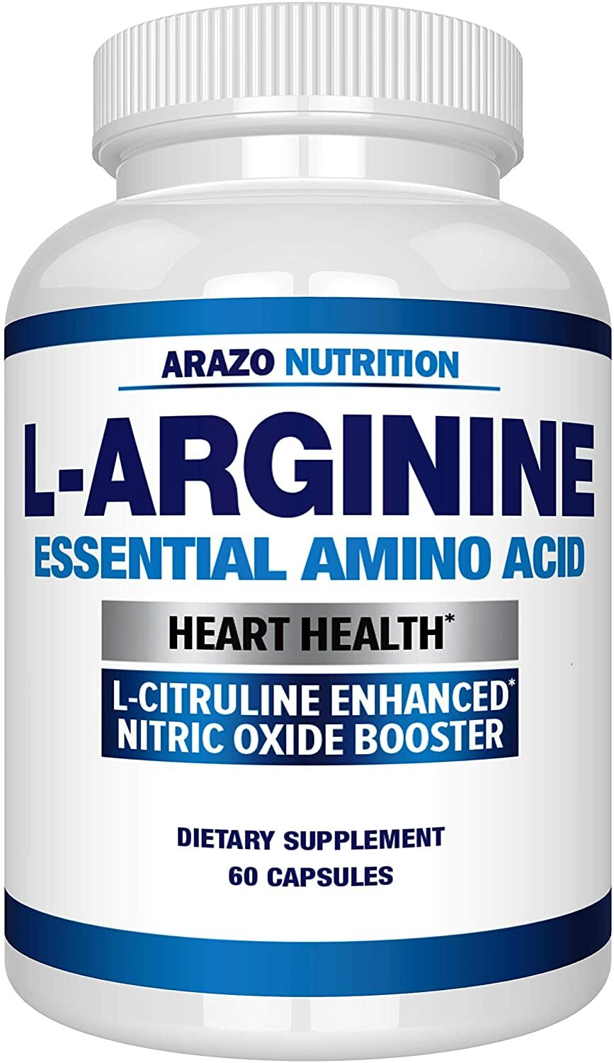 L Arginina - Apoya la salud del corazón y la ganancia muscular, 60 cápsulas