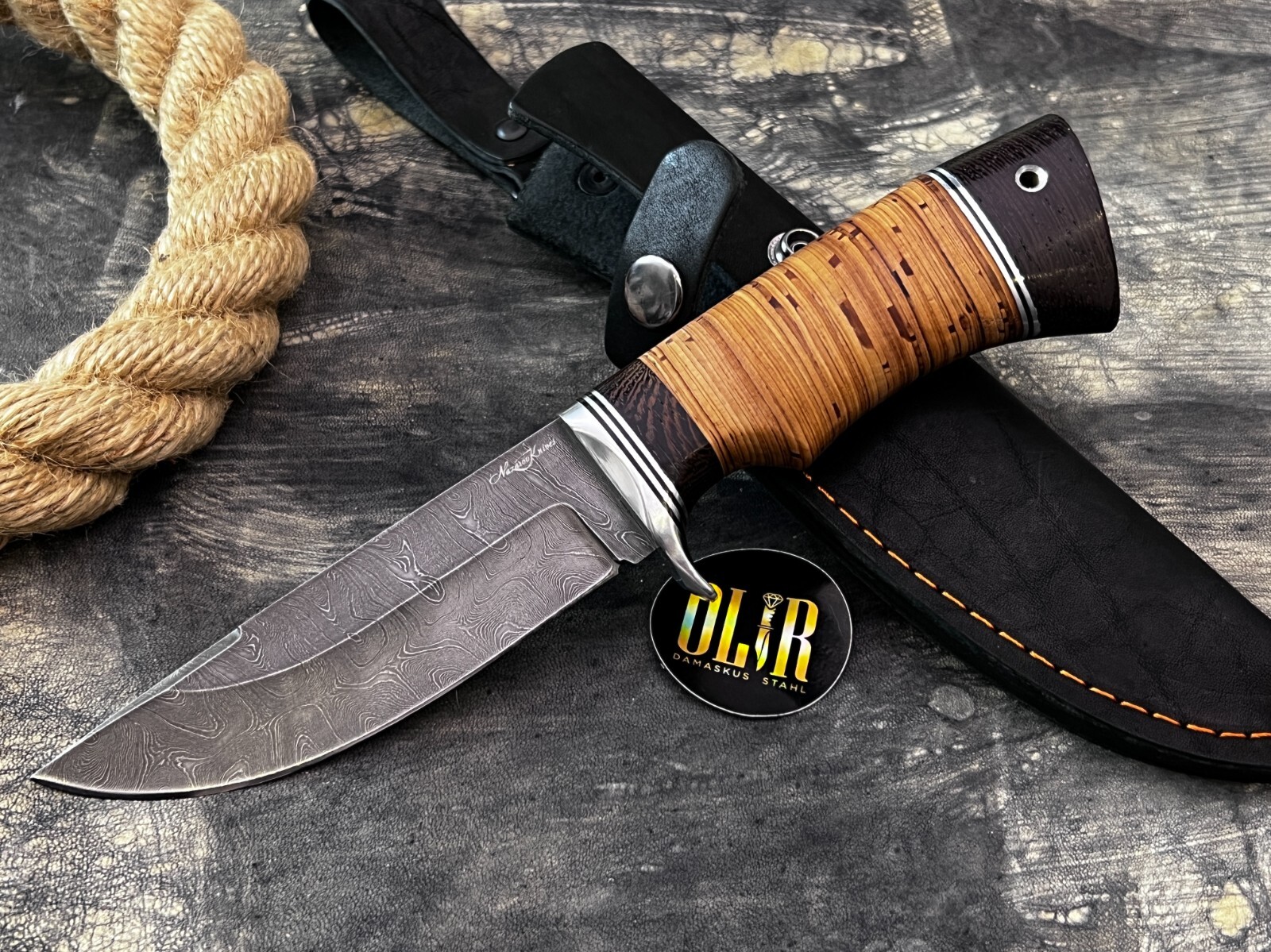 Nazarov Knives Russia Damascus Damascus Steel Hunting Knife HRC-62