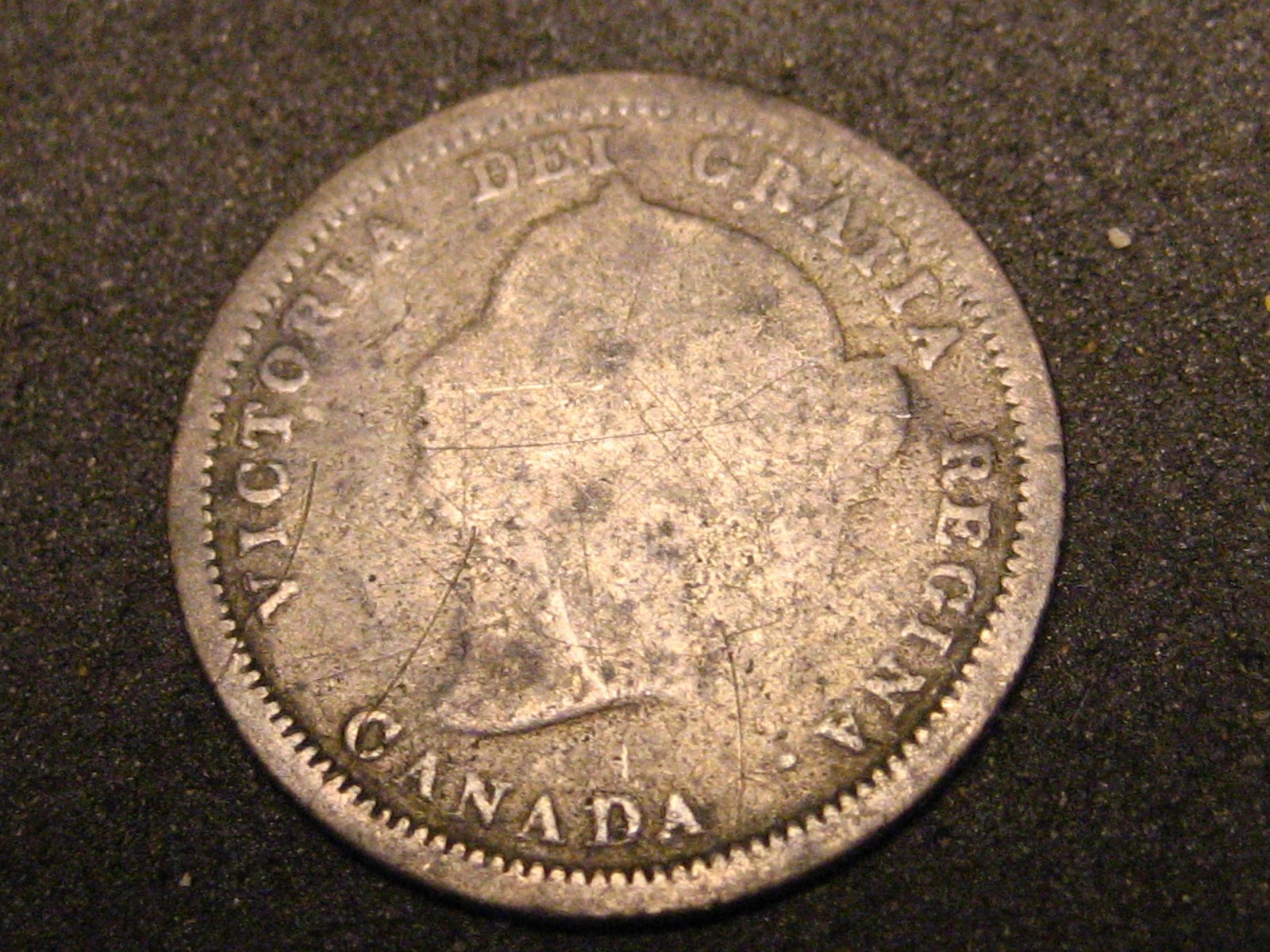 1870 Canadian 5 Cent Silver Flat Rim