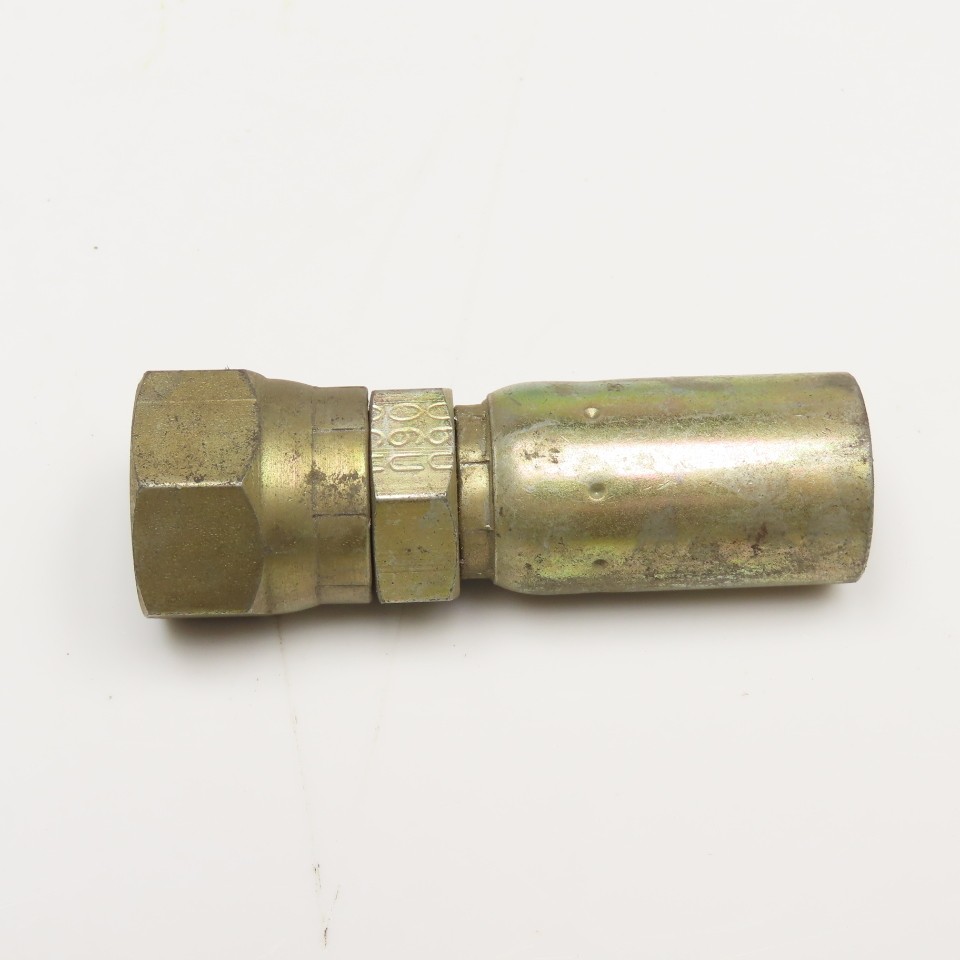 7/8-14 (-10) JIC Swivel Female x 3/8" (-6) Hose Crimp Hydraulic Straight Fitting