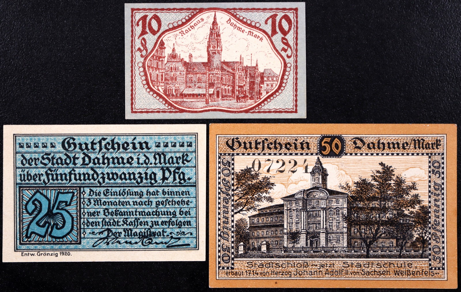 DAHME 1920 Complete Set German Notgeld