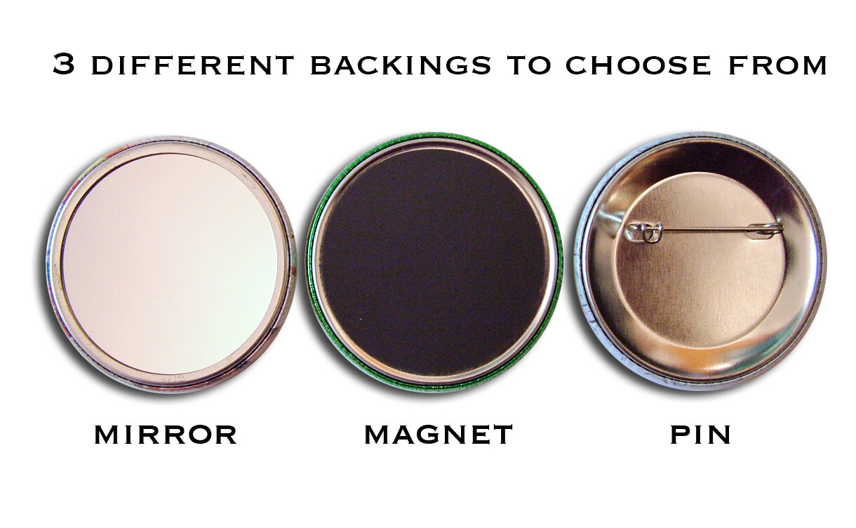 Happy Halloween Midnight Blue Handprssed 2.25" Pocket Mirror, Magnet or Pinback