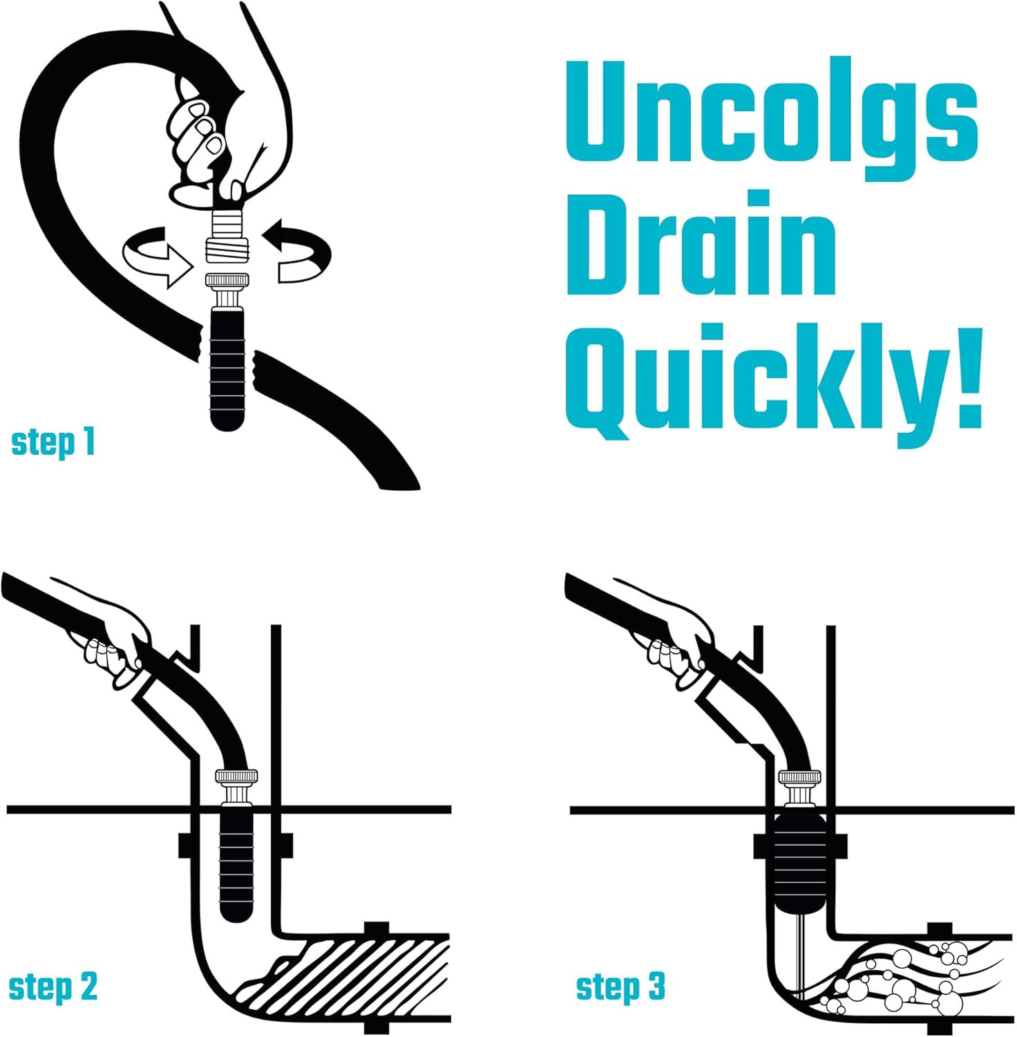 Drain Bladder, Small Drain Cleaning Bladder, Fits 1" to 2" Drain Pipes, Unclogs