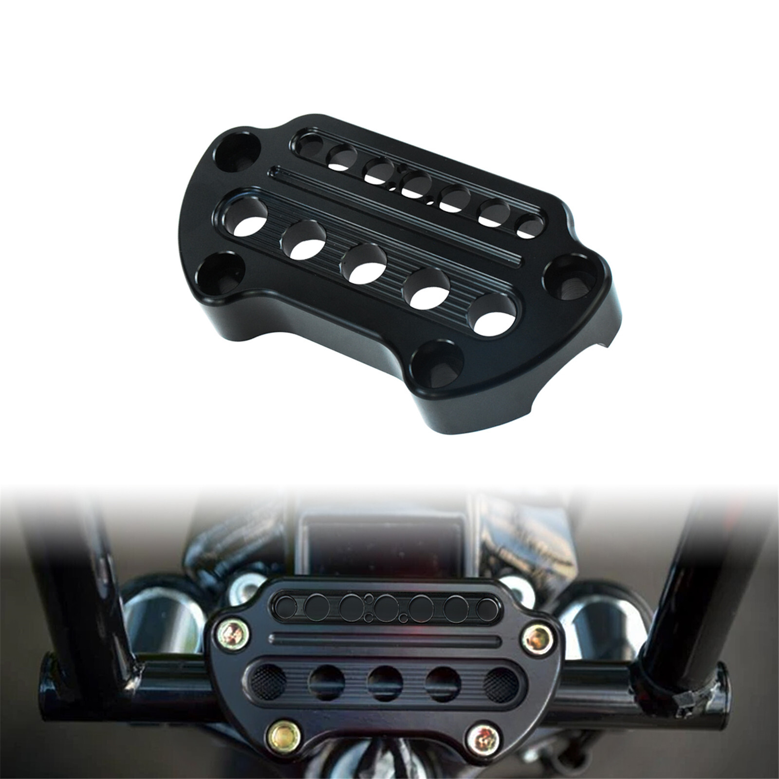 CNC Indicator Handlebar Upper Clamp Mounting Kit Fit For Harley XL 883 1200 Dyna