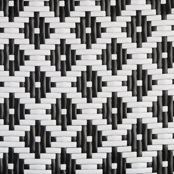 Lancaster Table & Seating Bistro Black and White Birdseye Weave Rattan