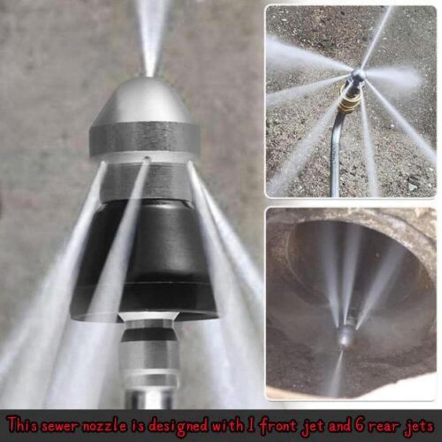 Powerful Stainless Steel High-Pressure Nozzle Set for Efficient Sewer Cleaning