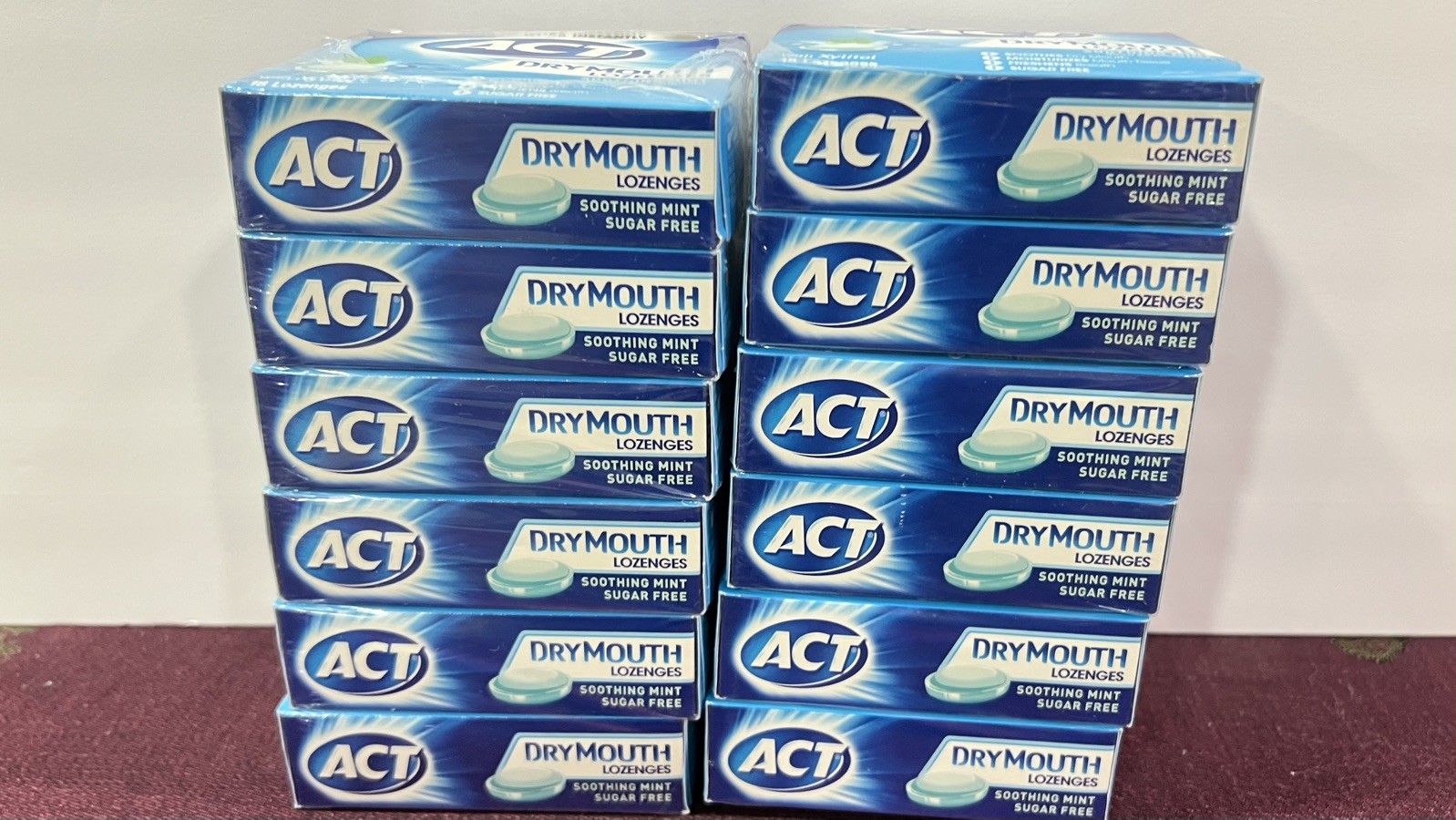 ACT Dry Mouth Lozenges With Xylitol, Soothing Mint Flavor 18 Ct 12 PK Sugar Free