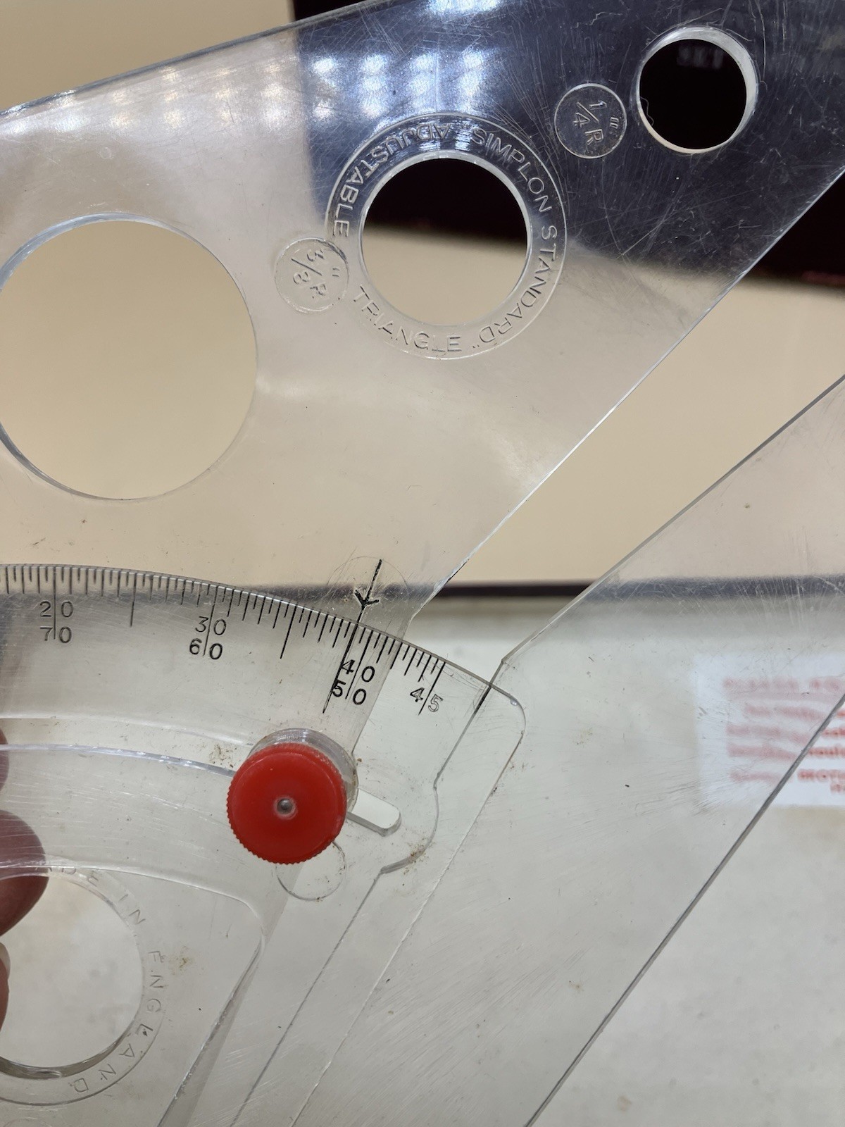 Vintage Simplon Adjustable Set Square & Parallel Rule Radius Gage Boxed Maths