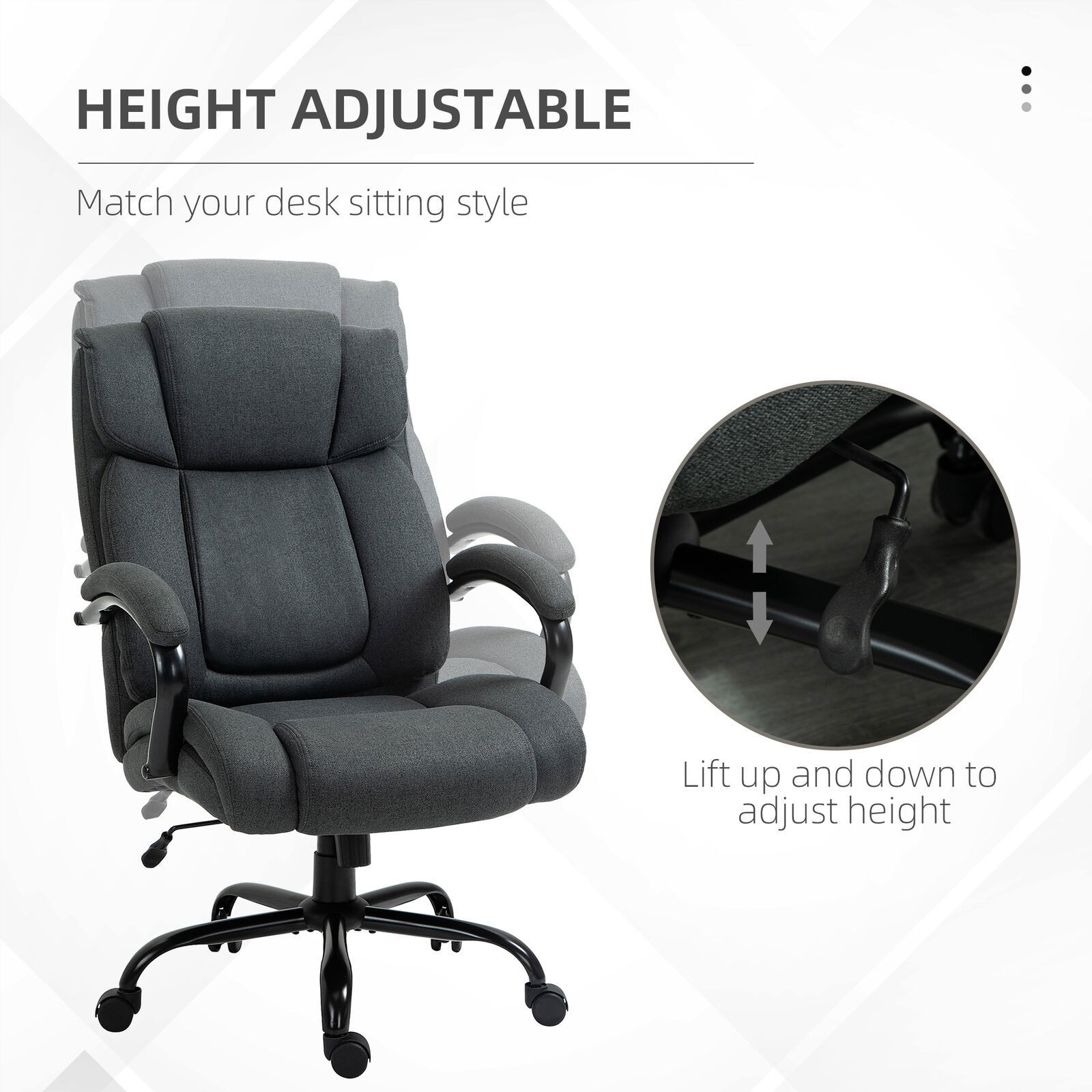 High Back Computer Office Chair Task Ergonomic Reclining Armchair 485lb Capacity