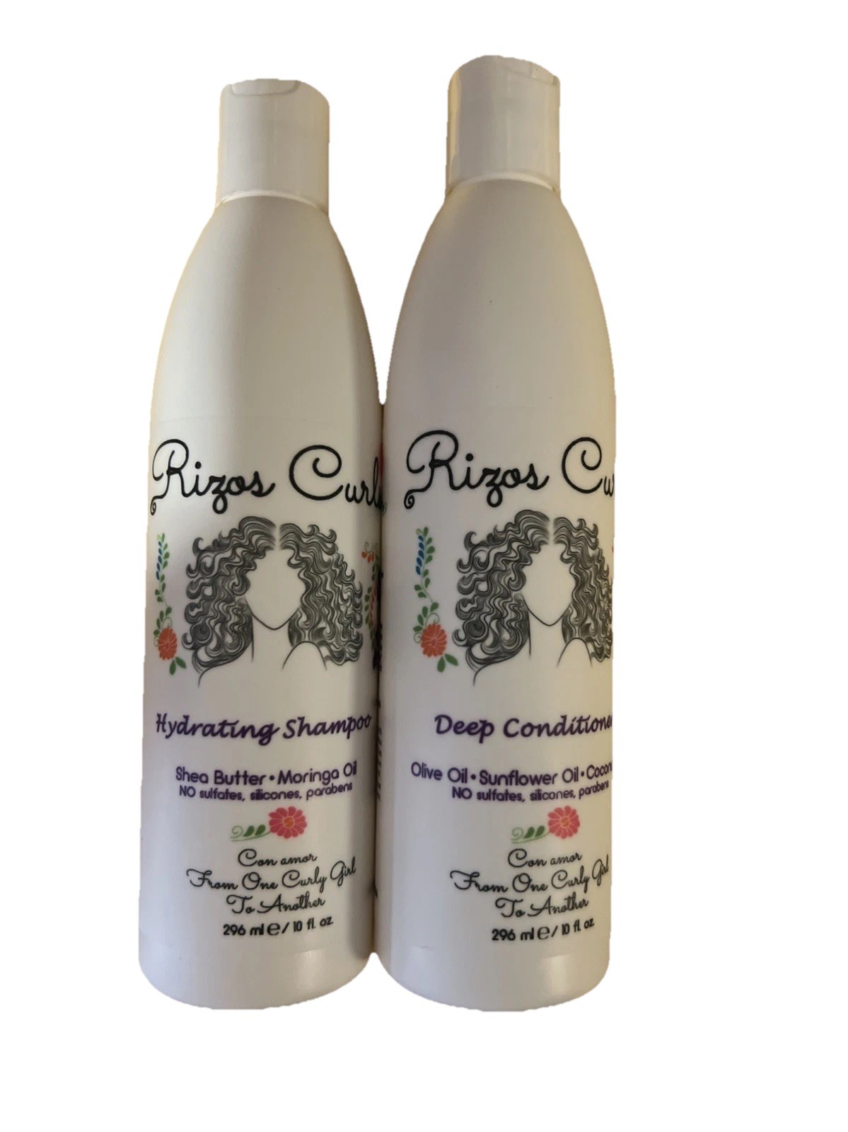 Rizos Curls Hydrating Shampoo AND Deep Conditioner 10oz. each 2 PACK NEW