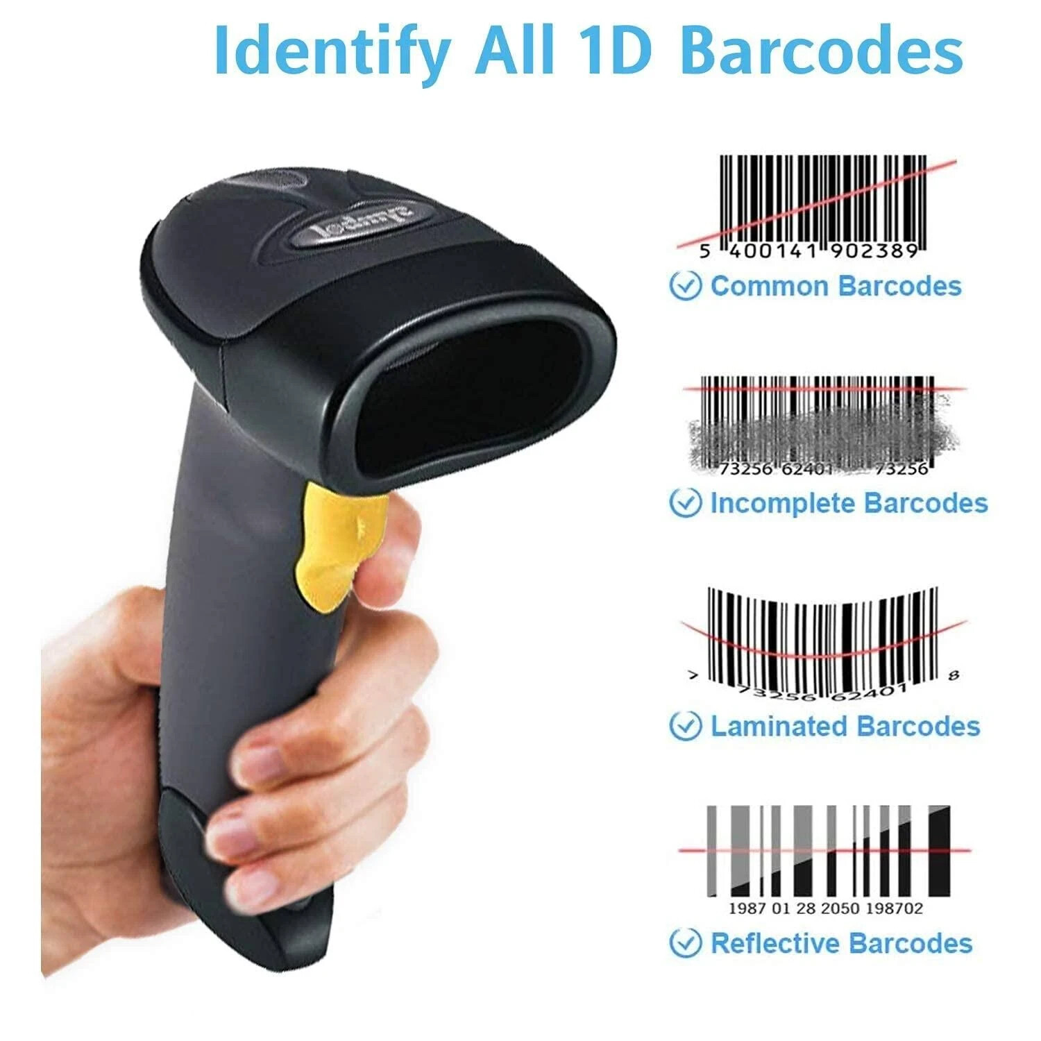 Symbol LS2208 Barcode Scanner Kit Network Cable with Stand LS2208-SR20007R NEW