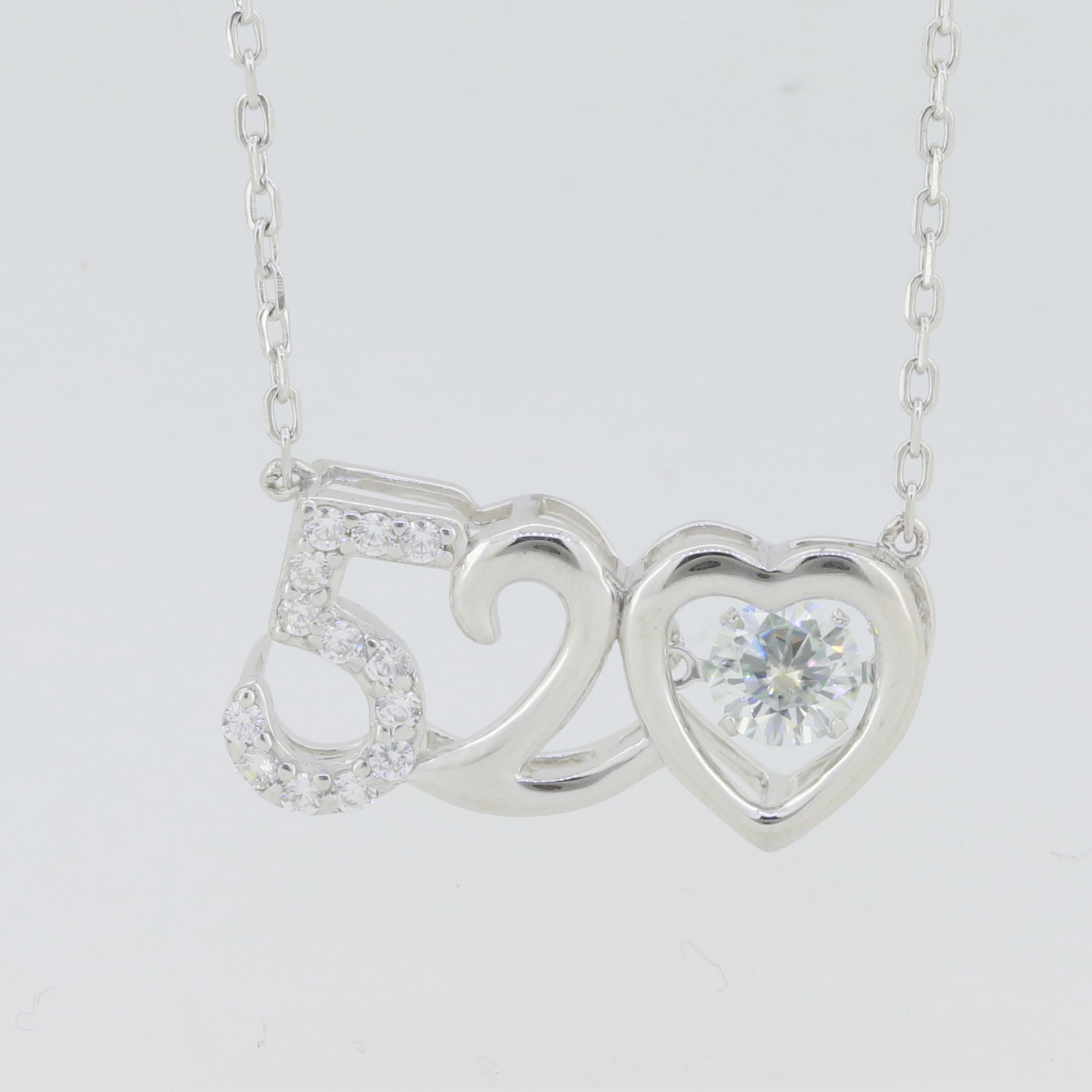 1/2 Carat Moissanite VVS 5 mm Sterling Silver Pendant Solitaire Choker 18"