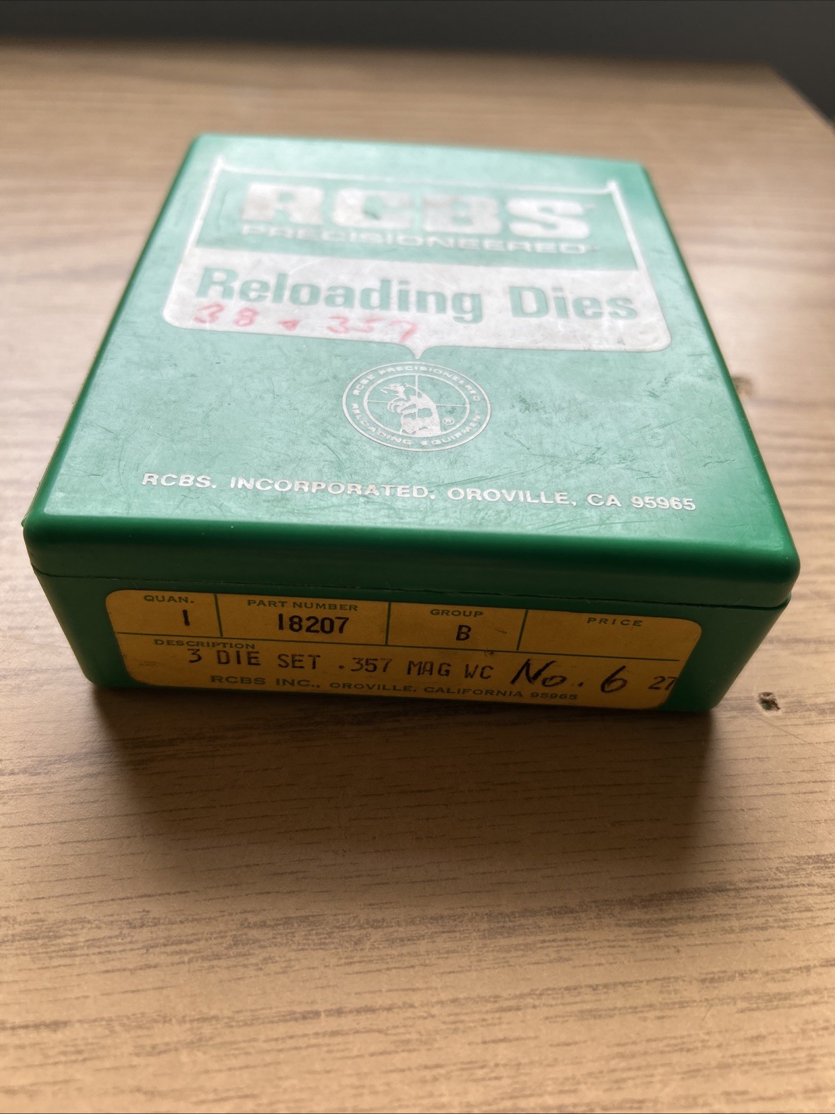 RCBS PRECISIONEERED .357 MAGNUM WC RELOADING DIE SET, GROUP B # 18207