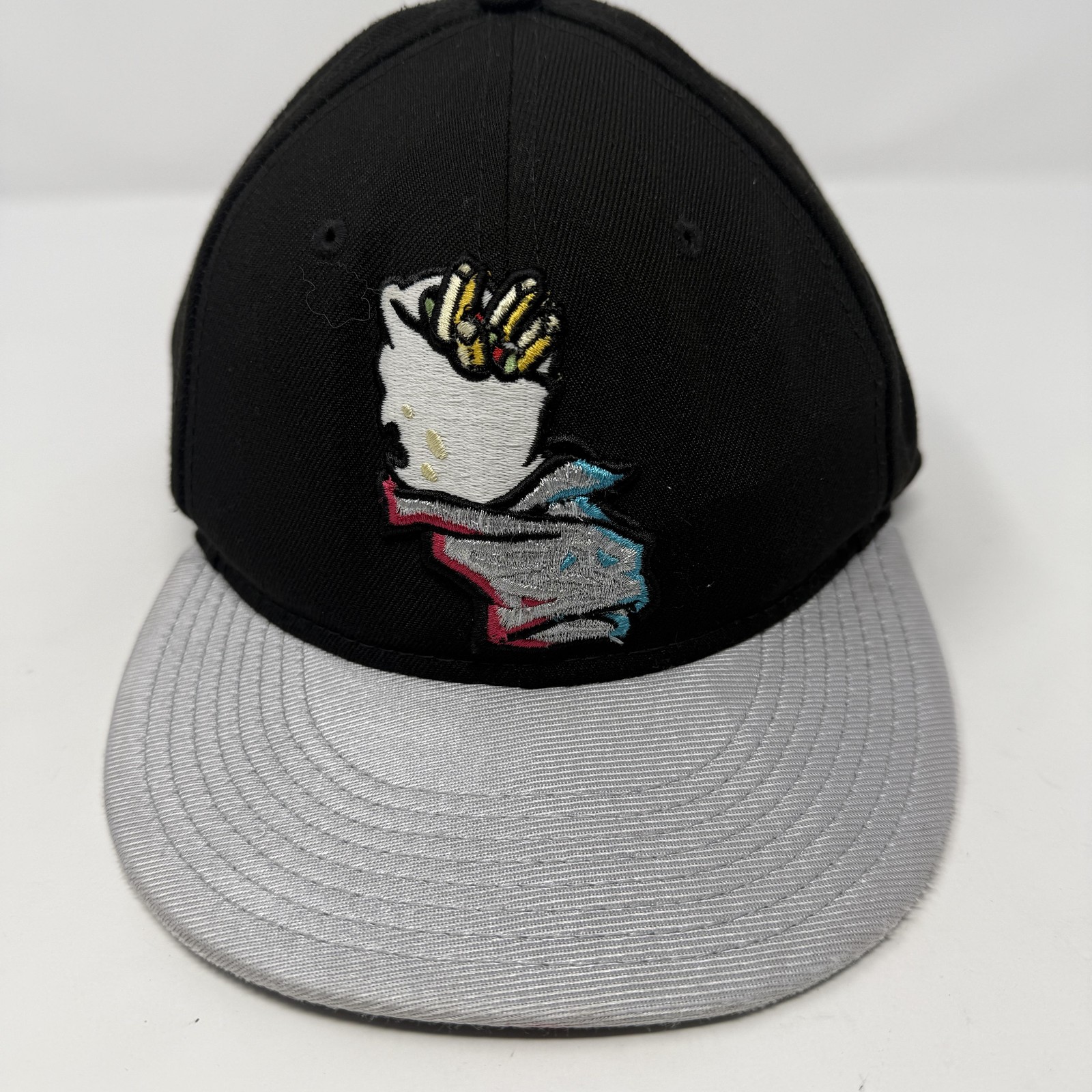French Fry Mascot Hat Cap Snap Back Mens One Size Black Gray Baseball New Era