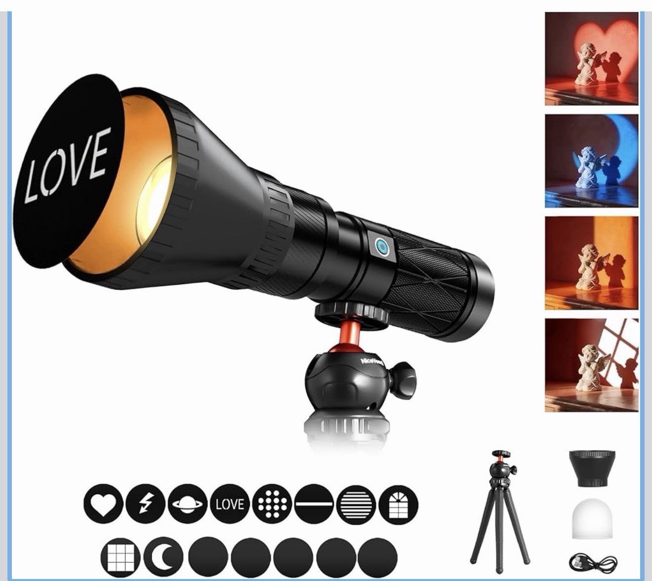 NiceVeedi Kit de iluminación de fotografía portátil de 4 colores con 15 filtros