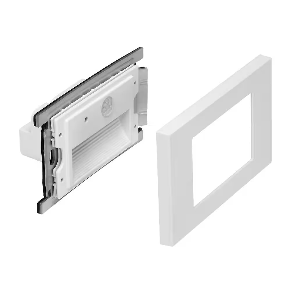 Horizontal Hardwired White Motion Sensing LED Step or Stair Light, Indoor/Outdoo